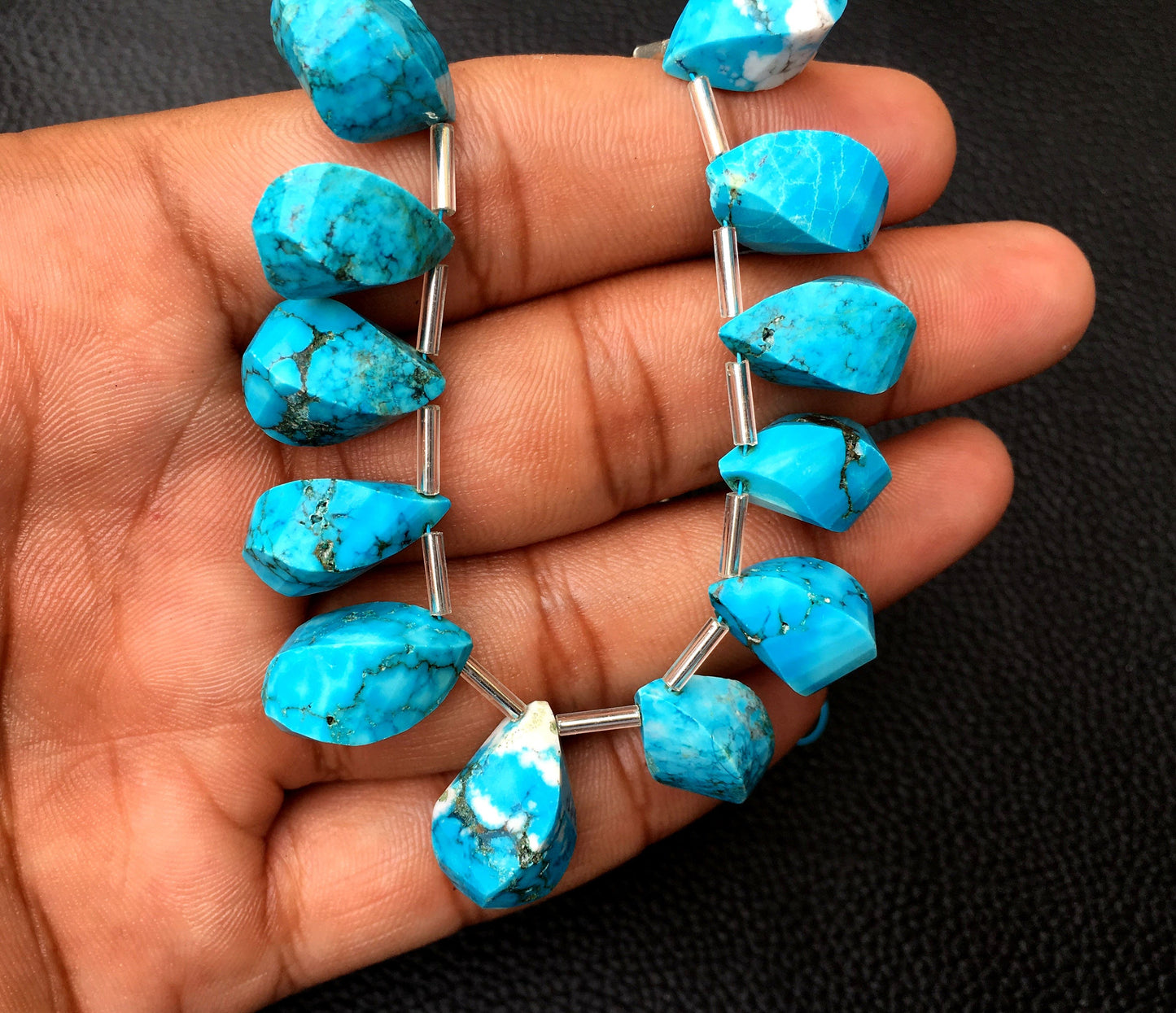 Simply Stunning Gemstone 21 Pieces Turquoise Gemstone,Twisted Teardrop Shape Beads Size 8x14-10x19 MM Briolette December Birthstone