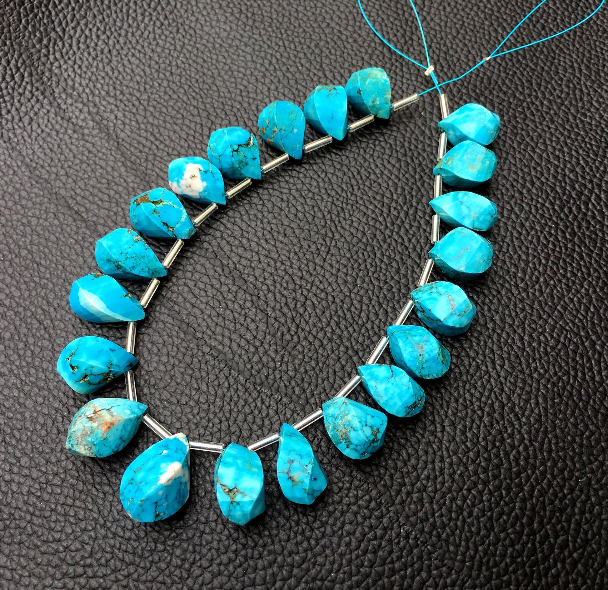 Simply Stunning Gemstone 21 Pieces Turquoise Gemstone,Twisted Teardrop Shape Beads Size 8x14-10x19 MM Briolette December Birthstone