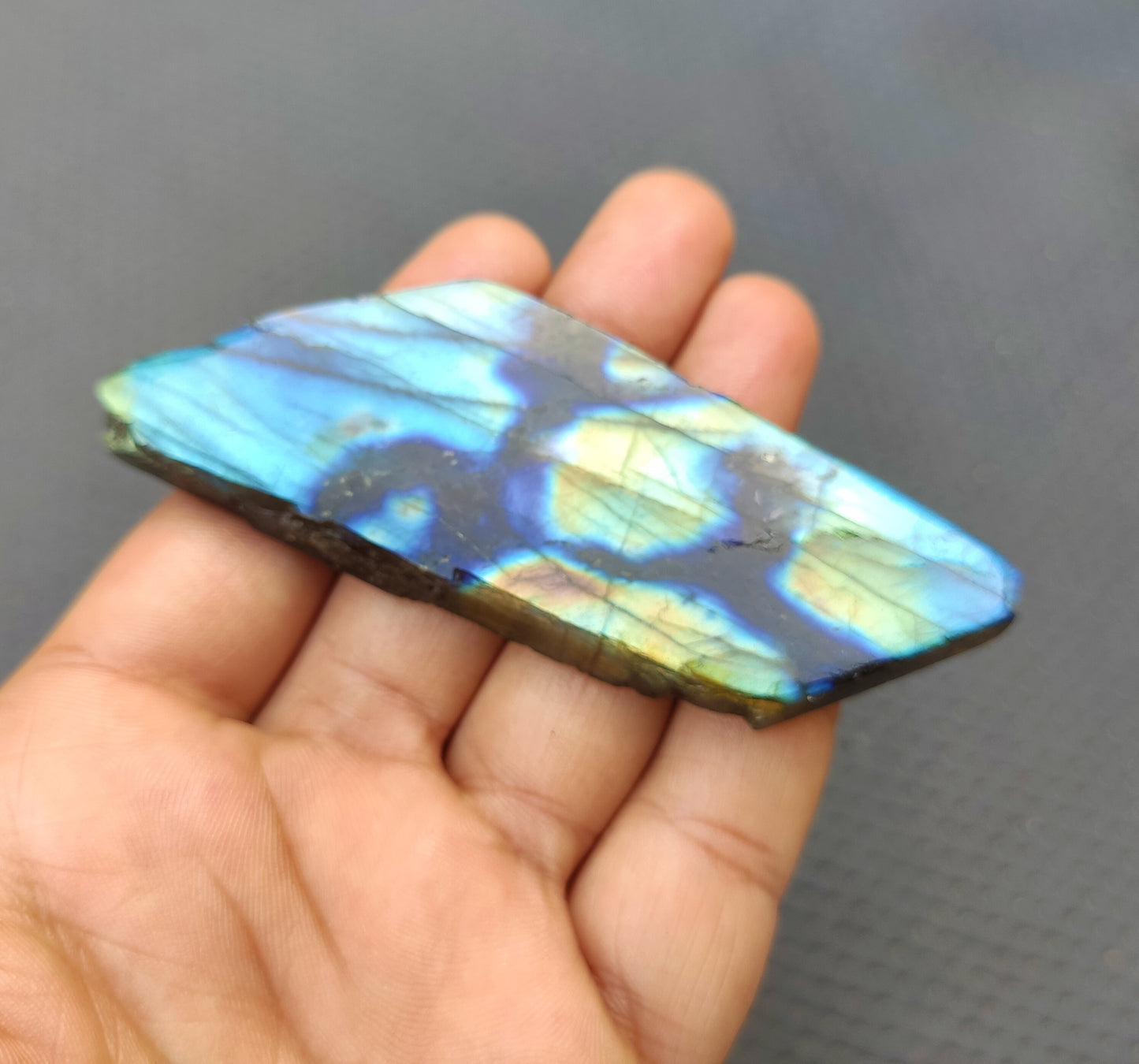 Awesome Quality Natural Labradorite Slab Slice, Specimen Polished Raw Fire Labradorite,Labradorite Specimen Gemstone,Size 32x94 MM Slab Raw