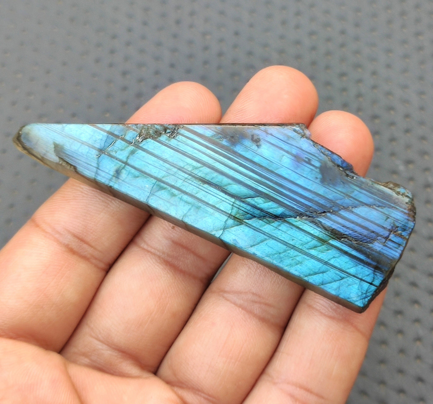 Christmas Sale Hand Polished Labradorite,Specimen Polished Labradorite Raw,Labradorite Slab Slice,Fire Labradorite,Size 24x83 MM Labradorite