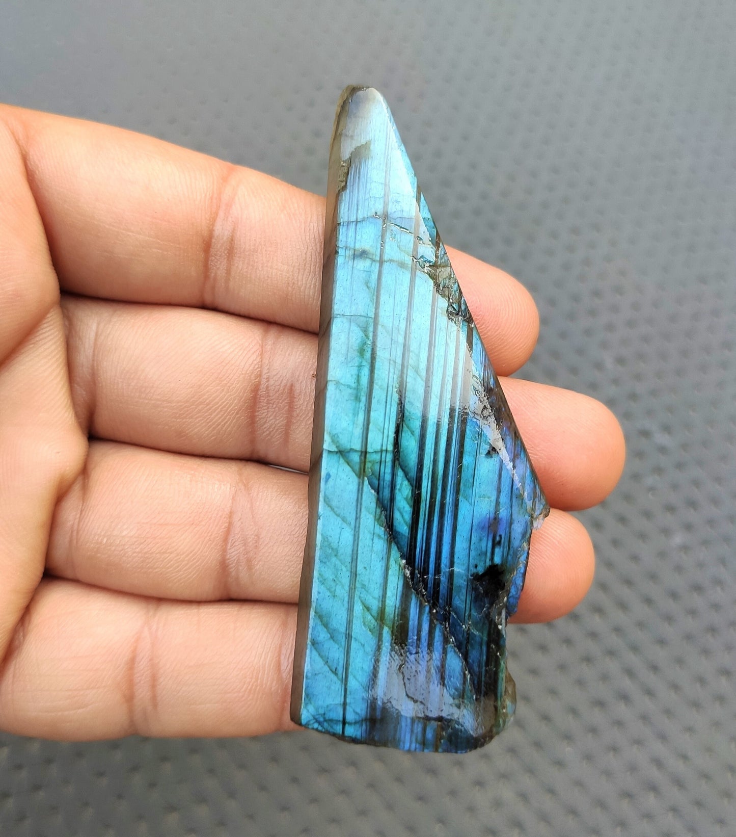 Christmas Sale Hand Polished Labradorite,Specimen Polished Labradorite Raw,Labradorite Slab Slice,Fire Labradorite,Size 24x83 MM Labradorite