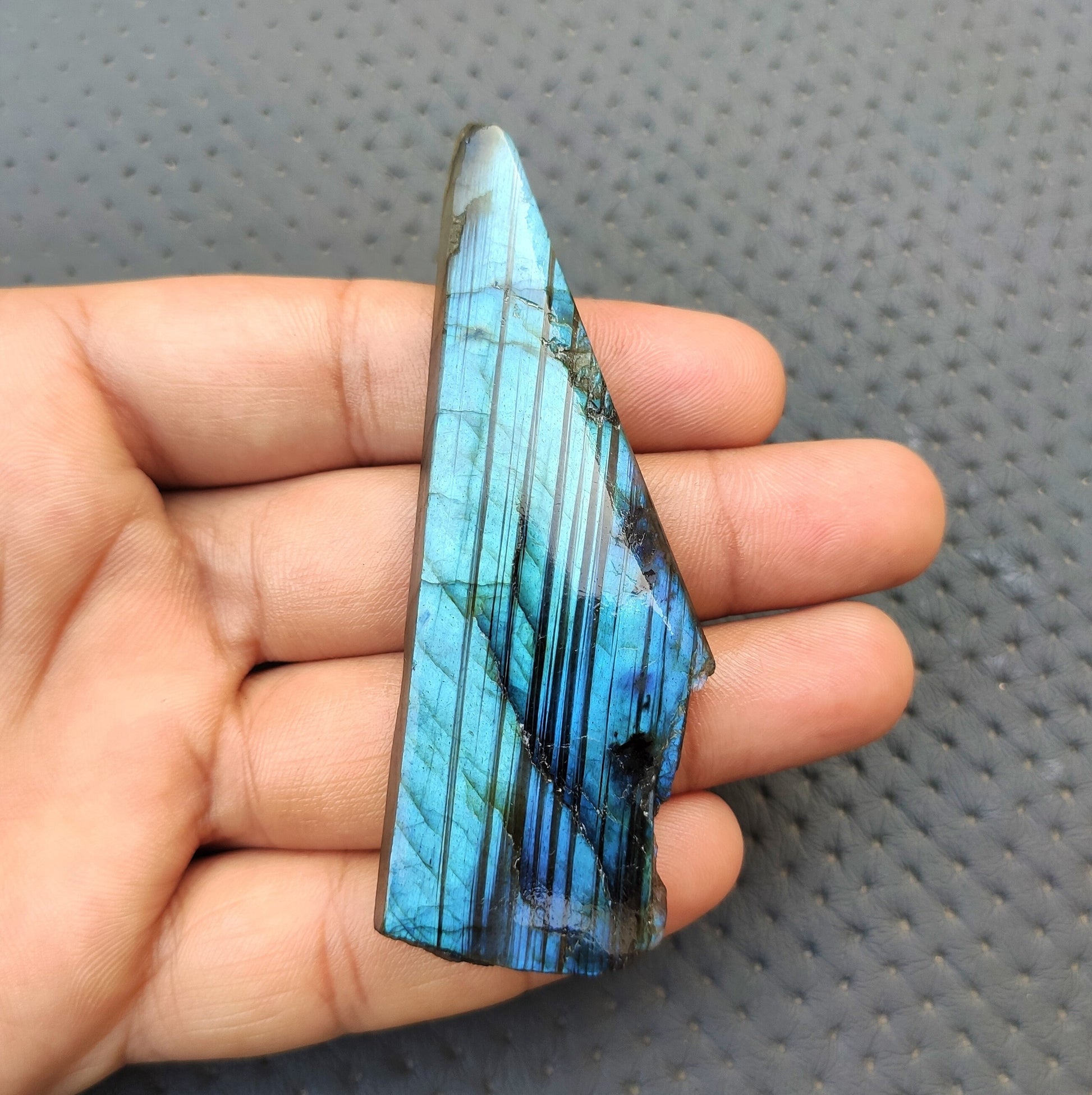 Christmas Sale Hand Polished Labradorite,Specimen Polished Labradorite Raw,Labradorite Slab Slice,Fire Labradorite,Size 24x83 MM Labradorite