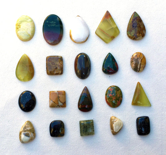 AAA Quality Very Nice Collection Multi Jasper cabs,19 Pcs Multi Shape Multi Size Cabochon,Making Beautiful Jewelry Jasper Wholesale Lot