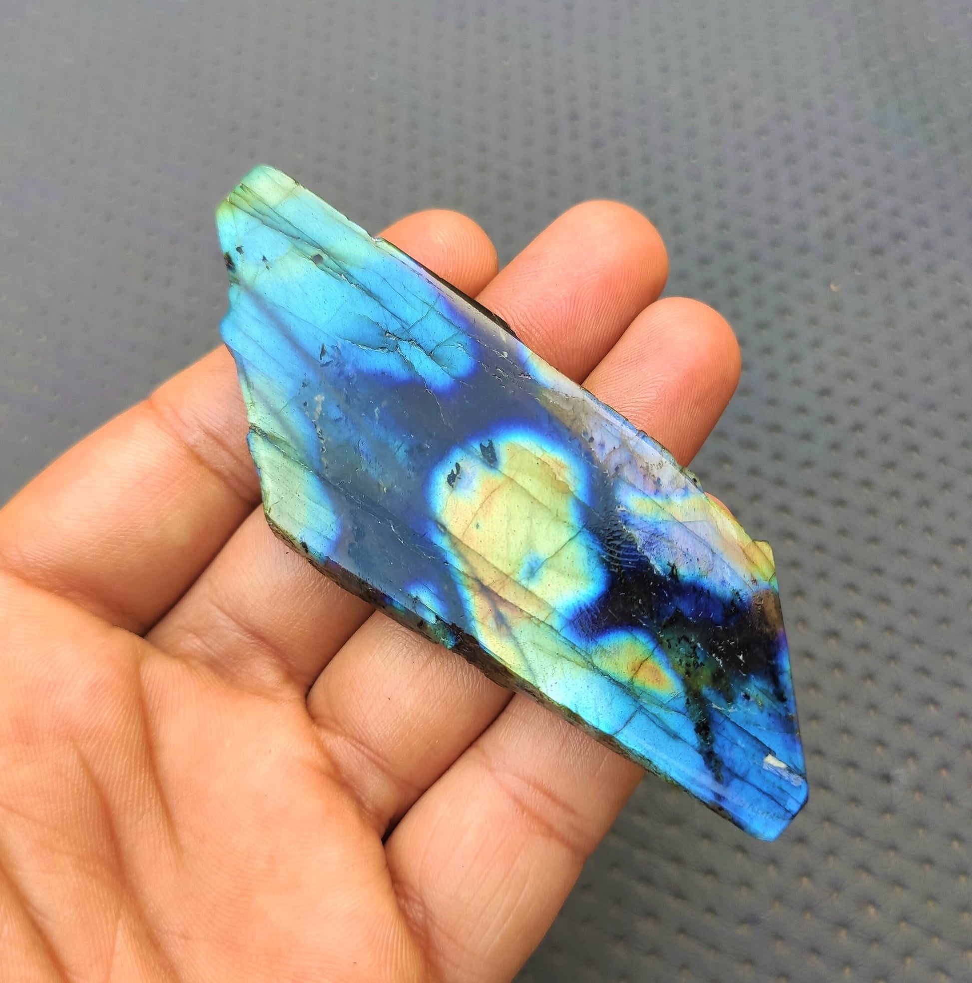 Awesome Quality Natural Labradorite Slab Slice, Specimen Polished Raw Fire Labradorite,Labradorite Specimen Gemstone,Size 32x94 MM Slab Raw