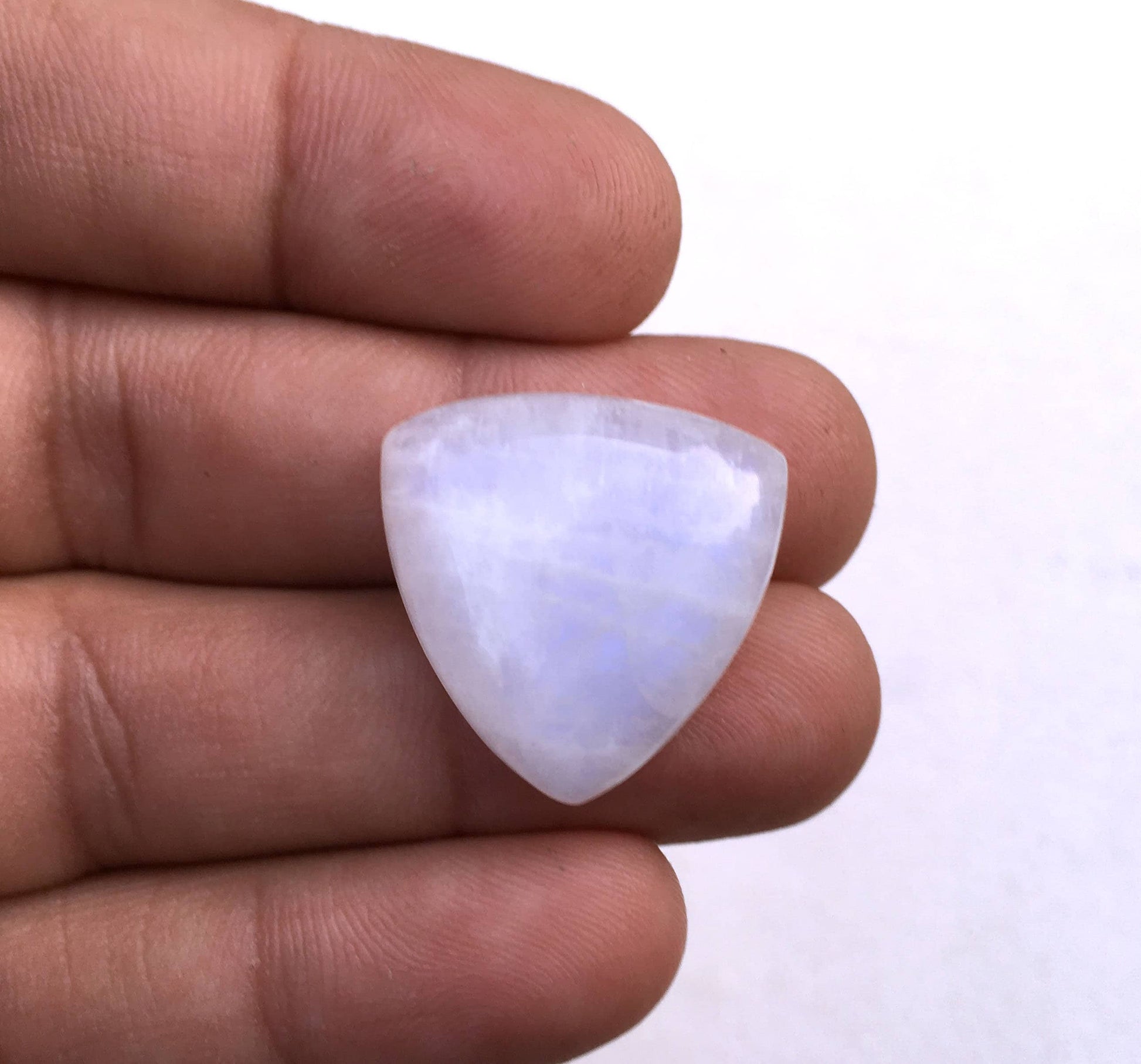 Gorgeous Gemstone 1 Piece Natural Rainbow Moonstone Gemstone,Smooth Trillion shape Smooth Cabochons,Moonstone Cabs,Size 22 MM Moonstone