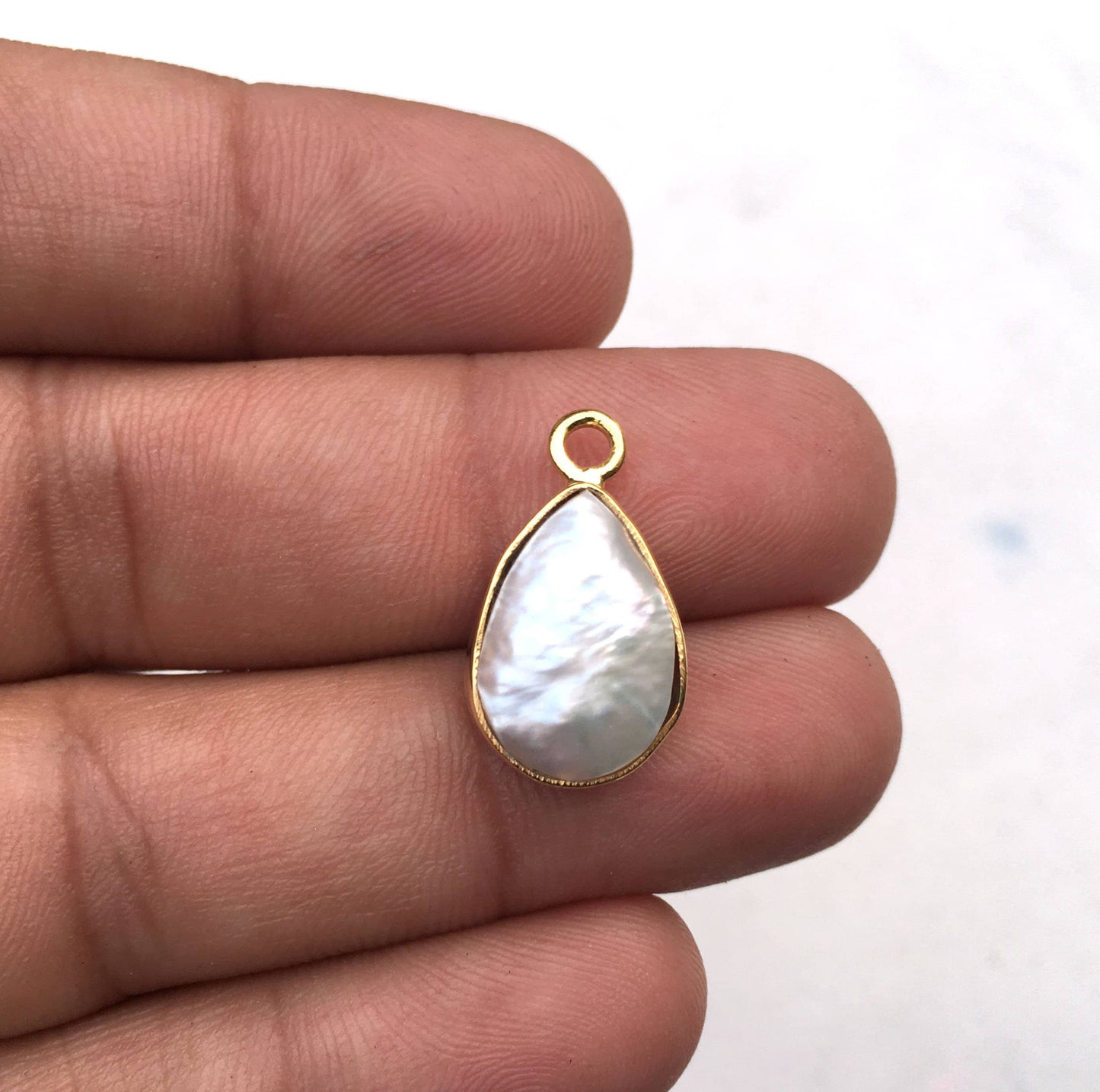 92.5Sterling Silver With Gold Polish Handmade Pendant,Size 11x16 MM Pearl Pendant,Natural Pearl Gemstone,Fresh water Pearl Pendant Wholesale