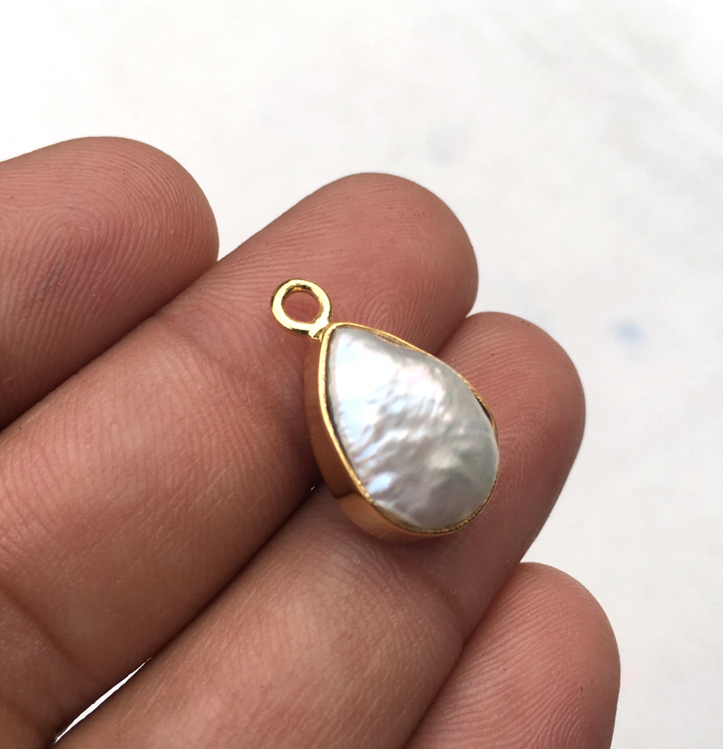 92.5Sterling Silver With Gold Polish Handmade Pendant,Size 11x16 MM Pearl Pendant,Natural Pearl Gemstone,Fresh water Pearl Pendant Wholesale