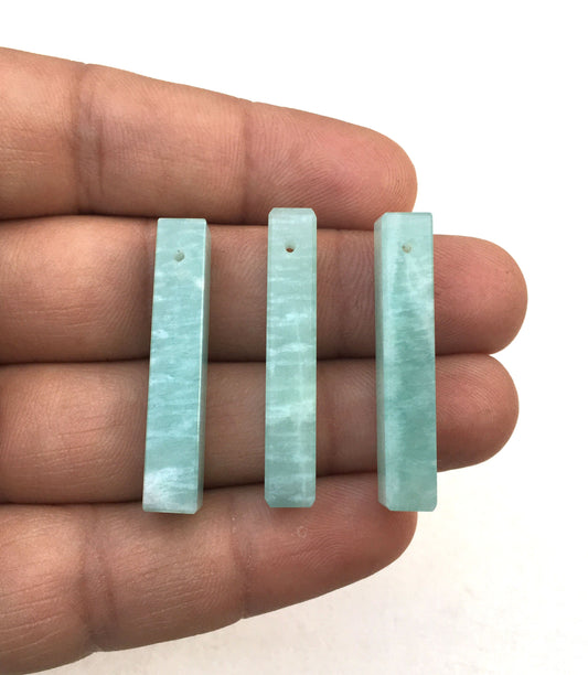 Awesome Quality 3 Pieces Natural Amazonite Gemstone,Pencil shape Amazonite Briolette Beads, Size 5x34-6x35 MM Amazonite Pencil Wholesale