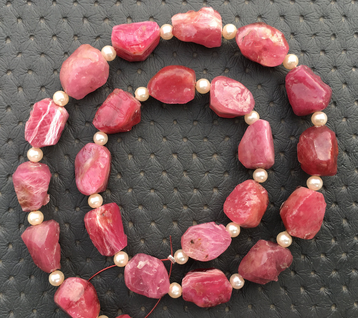 26 Pieces Uneven Shape Red Ruby Gemstone Rough, Glass Filed Ruby Raw, 1 Strand Top Drilled Rough Size 9x12-10x14 MM Ruby Raw July Birthstone