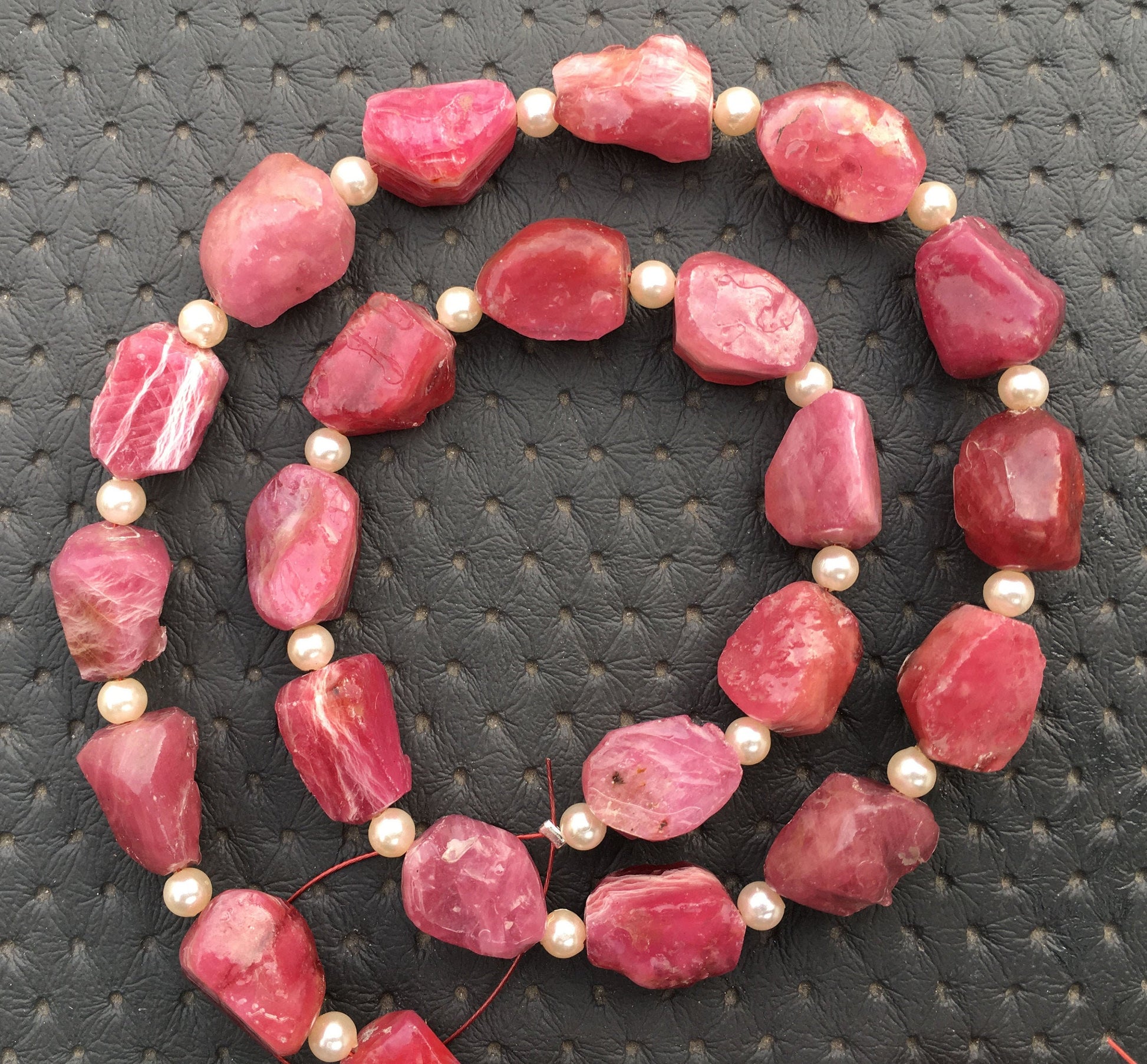 26 Pieces Uneven Shape Red Ruby Gemstone Rough, Glass Filed Ruby Raw, 1 Strand Top Drilled Rough Size 9x12-10x14 MM Ruby Raw July Birthstone