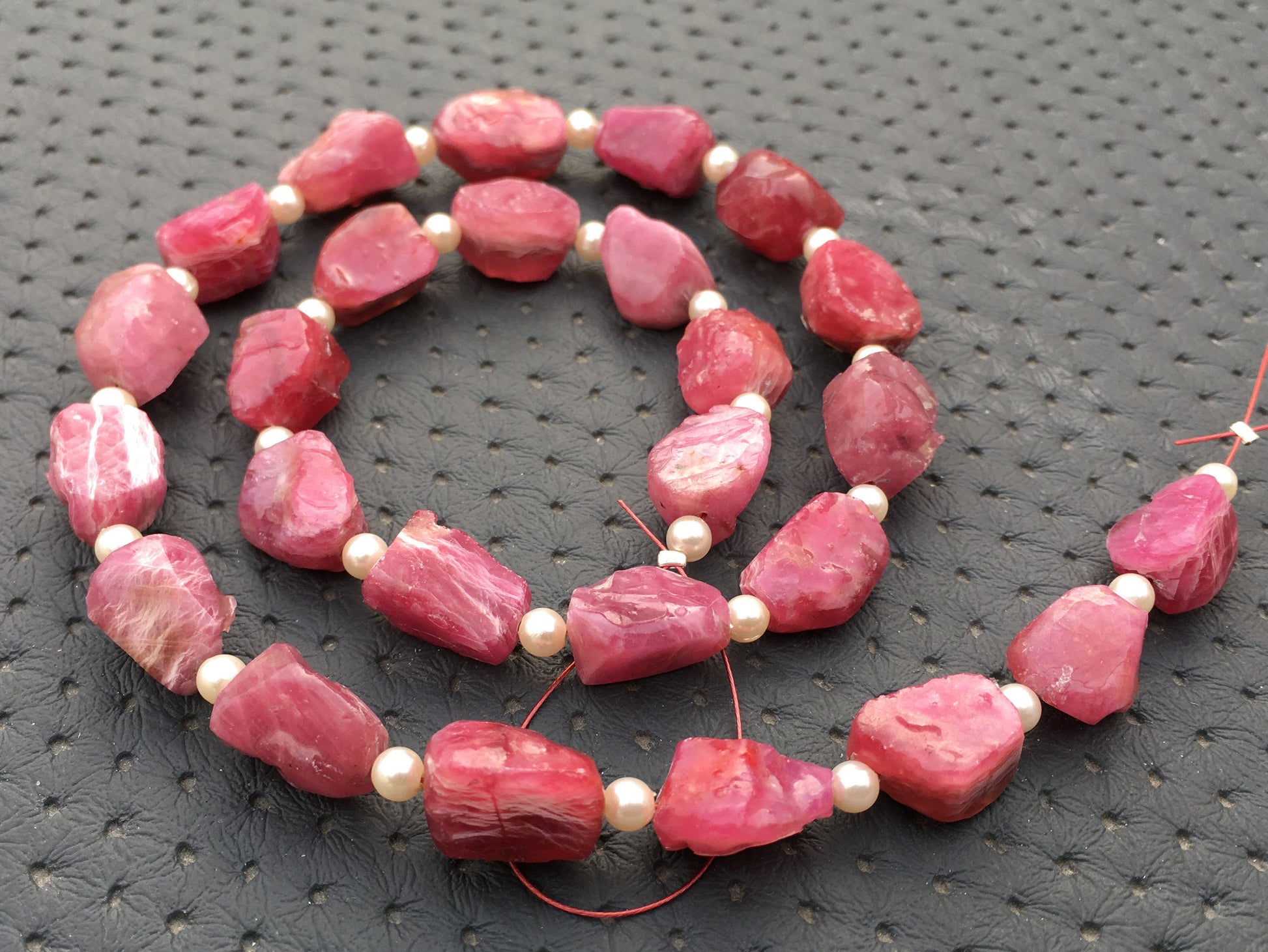 26 Pieces Uneven Shape Red Ruby Gemstone Rough, Glass Filed Ruby Raw, 1 Strand Top Drilled Rough Size 9x12-10x14 MM Ruby Raw July Birthstone