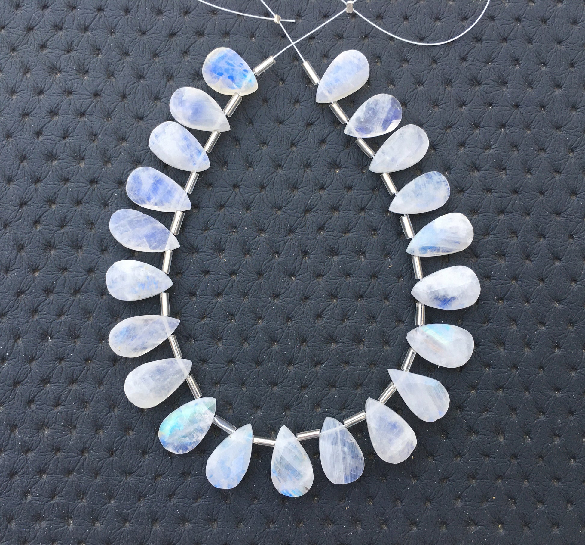 Natural Marvelous Rainbow Moonstone,21 Piece Faceted Pear Shape Blue Flashy Beads,Size 8x12-9x15 MM Briolette Beads Making Jewelry Wholesale