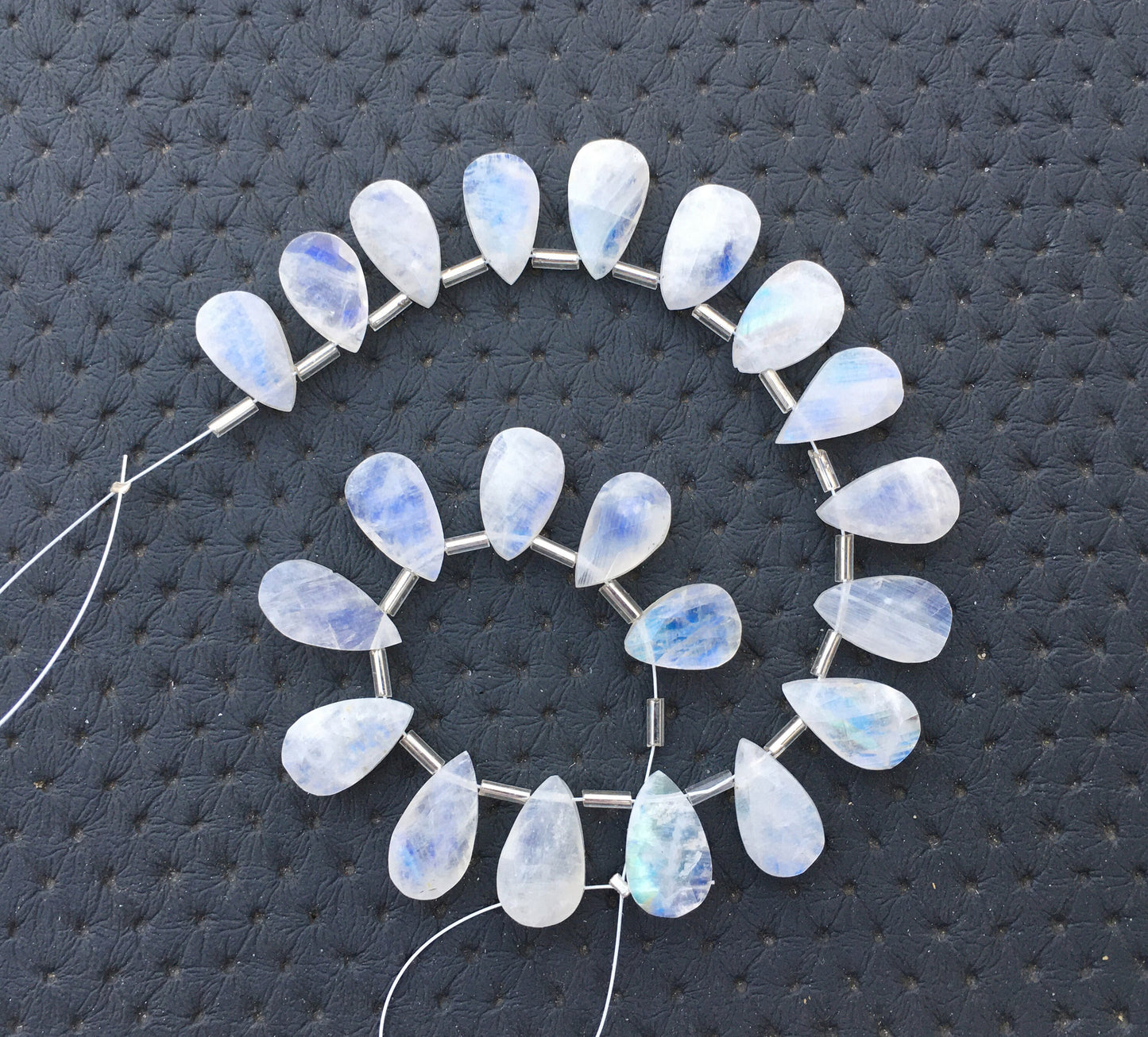 Natural Marvelous Rainbow Moonstone,21 Piece Faceted Pear Shape Blue Flashy Beads,Size 8x12-9x15 MM Briolette Beads Making Jewelry Wholesale