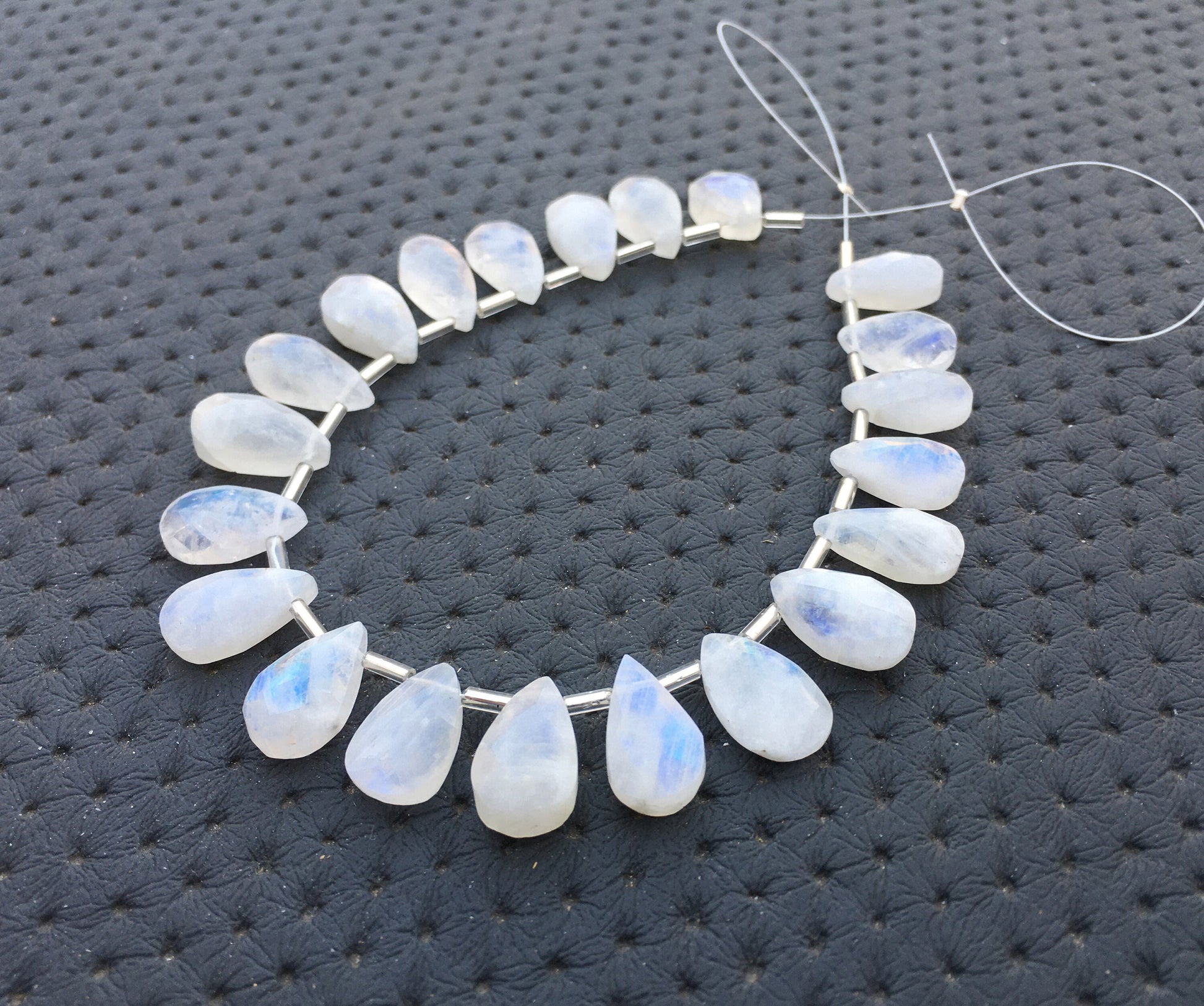 Natural Marvelous Rainbow Moonstone,21 Piece Faceted Pear Shape Blue Flashy Beads,Size 8x12-9x15 MM Briolette Beads Making Jewelry Wholesale