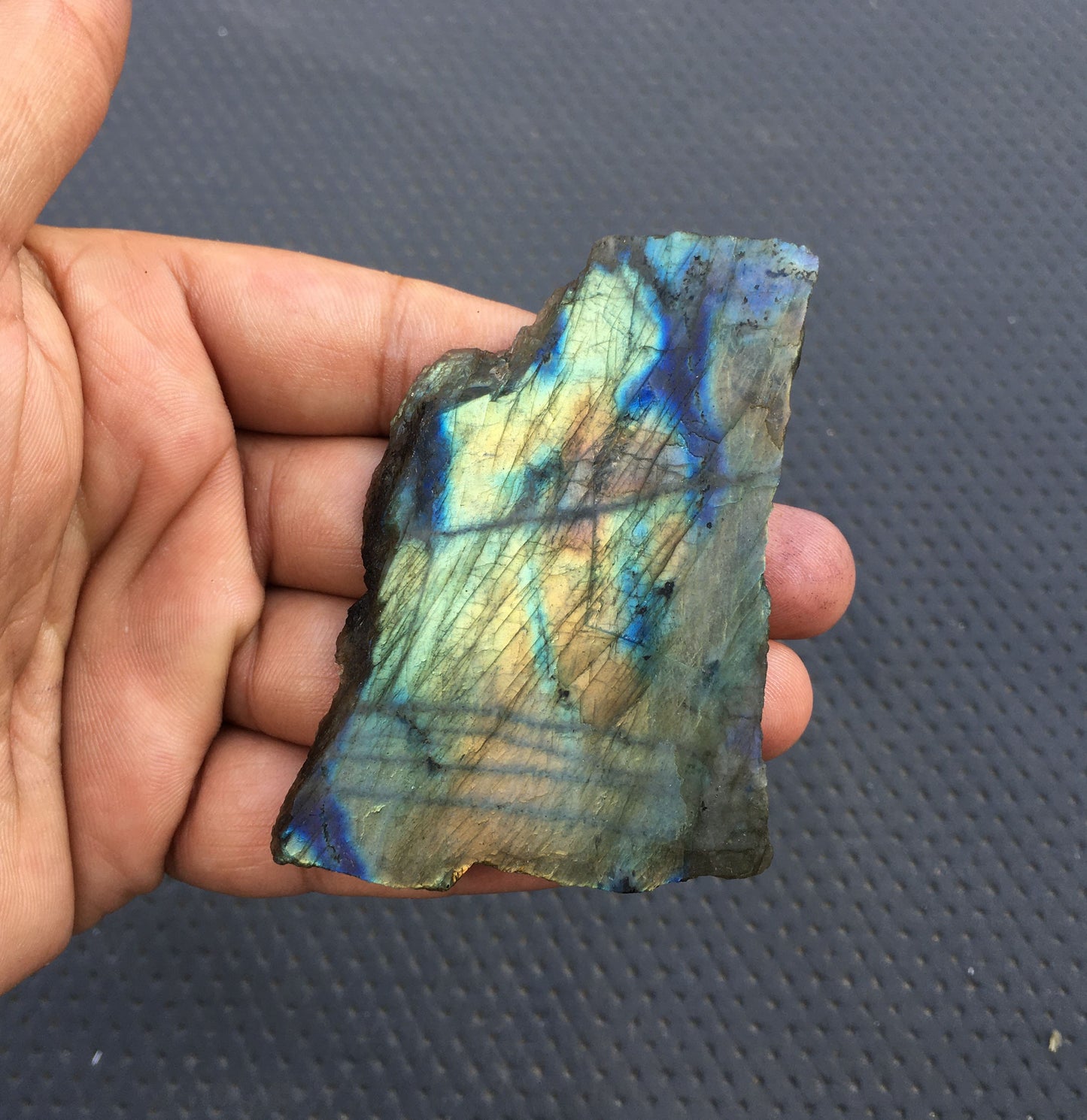 Amazing Real Blue Flashy Natural Labradorite Gemstone, Specimen Raw,Fire Labradorite Unique Specimen,Size 45x75 MM Labradorite Specimen Raw