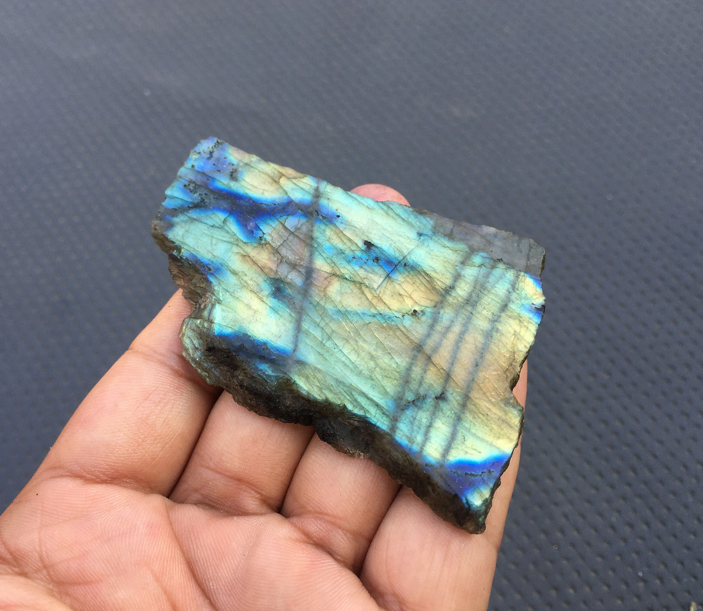 Amazing Real Blue Flashy Natural Labradorite Gemstone, Specimen Raw,Fire Labradorite Unique Specimen,Size 45x75 MM Labradorite Specimen Raw