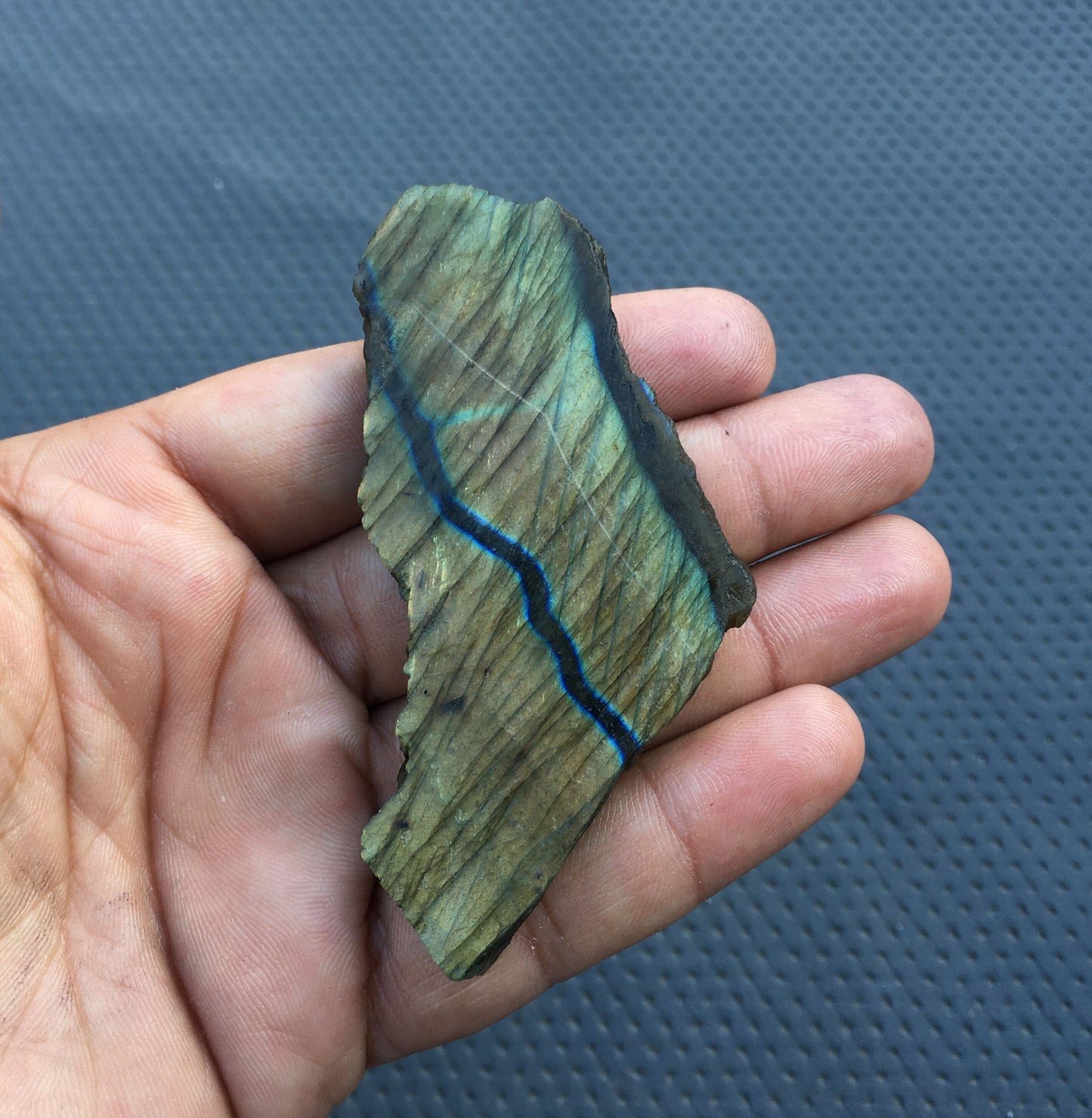 Extremely Rare Natural Labradorite Gemstone Specimen Rough, Natural Labradorite Slab,Size 37x84 MM Genuine Labradorite Rough Unique Specimen