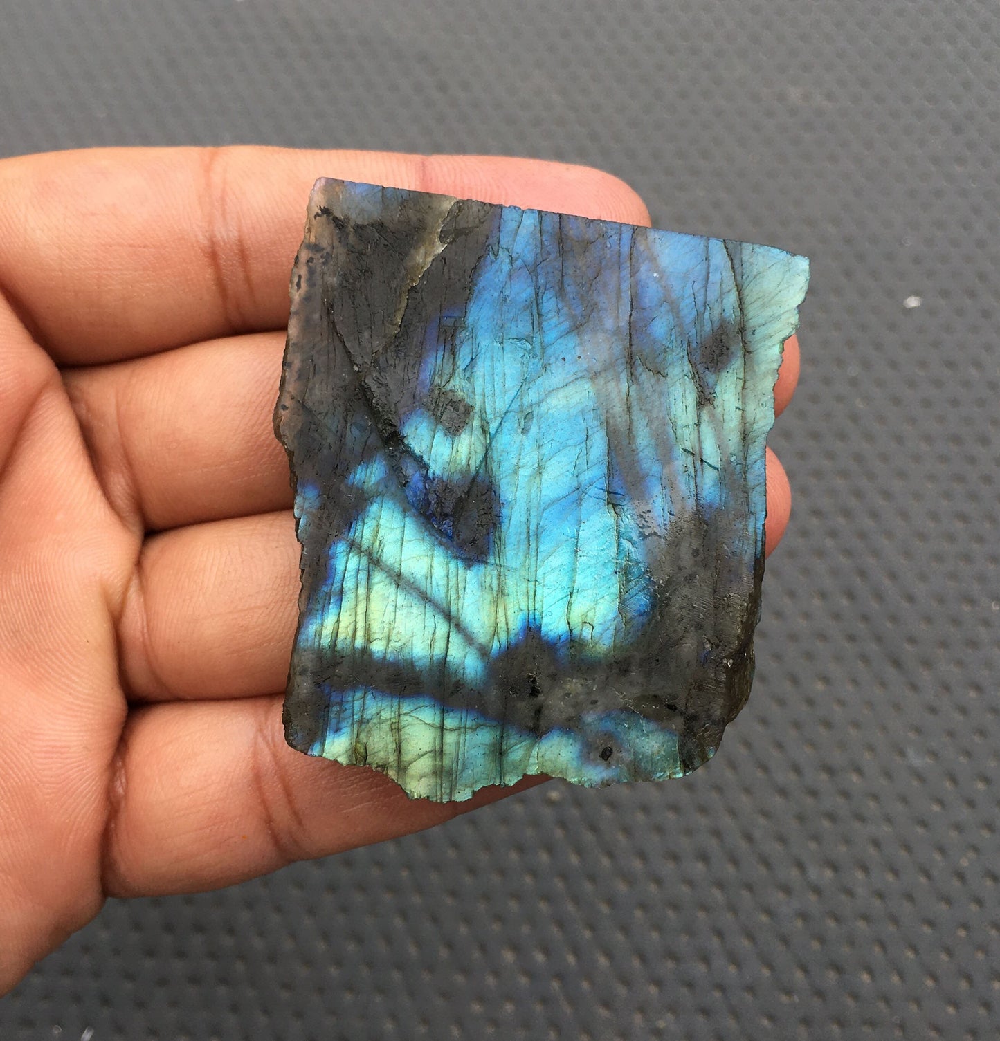 Absolutely Beautiful Stone Blue Flashy Raw 1 Piece Natural Labradorite Gemstone, Specimen Raw,Flashy Raw Specimen,Size 45x53 MM Labradorite