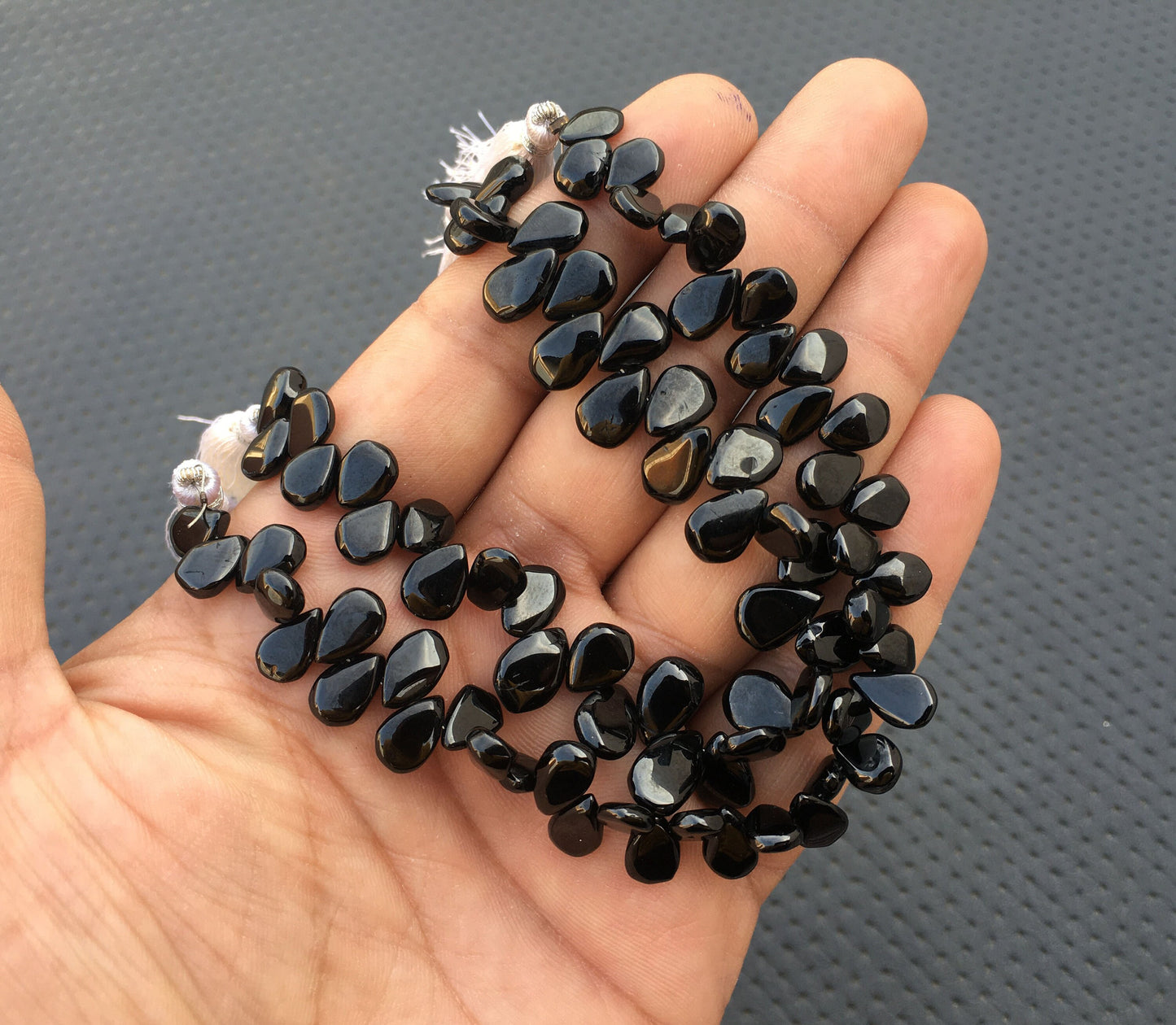 AAA Quality 1 Strand Natural Black Spinel Smooth Pear Shape 6x8-7x10 MM,Spinel Gemstone,Making Jewelry 38 Piece Smooth Spinel Wholesale