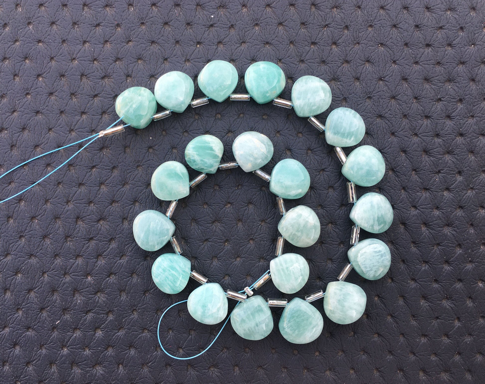 Trending Offer 1 Strand Natural Amazonite Gemstone,21 Pieces Smooth Heart Shape Beads,Size 10-11 MM Amzonite Heart Briolette Beads Jewelry