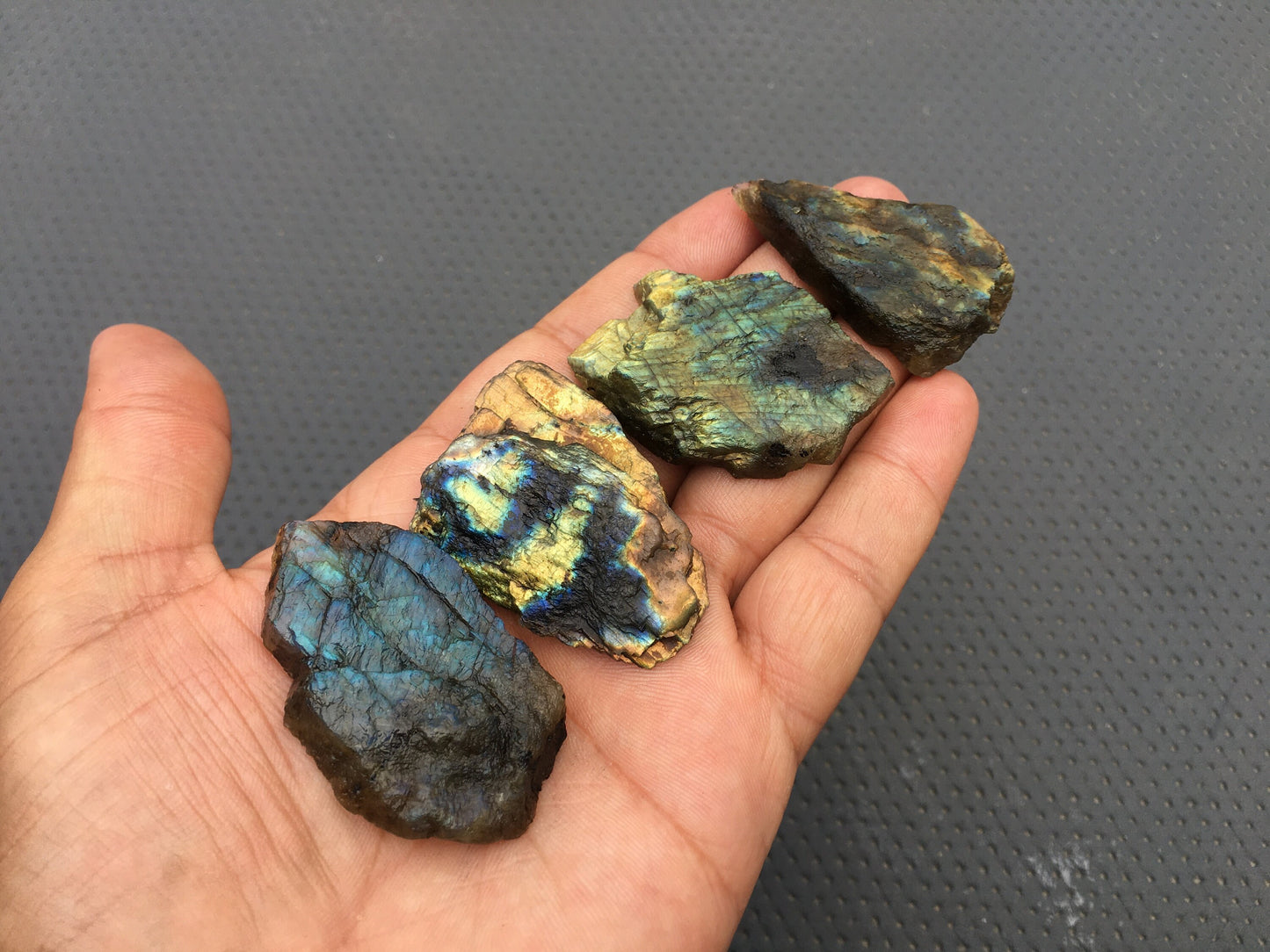 Genuine Quality 4 Pcs Natural Labradorite Gemstone,Unique Specimen Rough Size 19x42-34x54 MM,Blue Flash Making Jewelry Labradorite Specimen