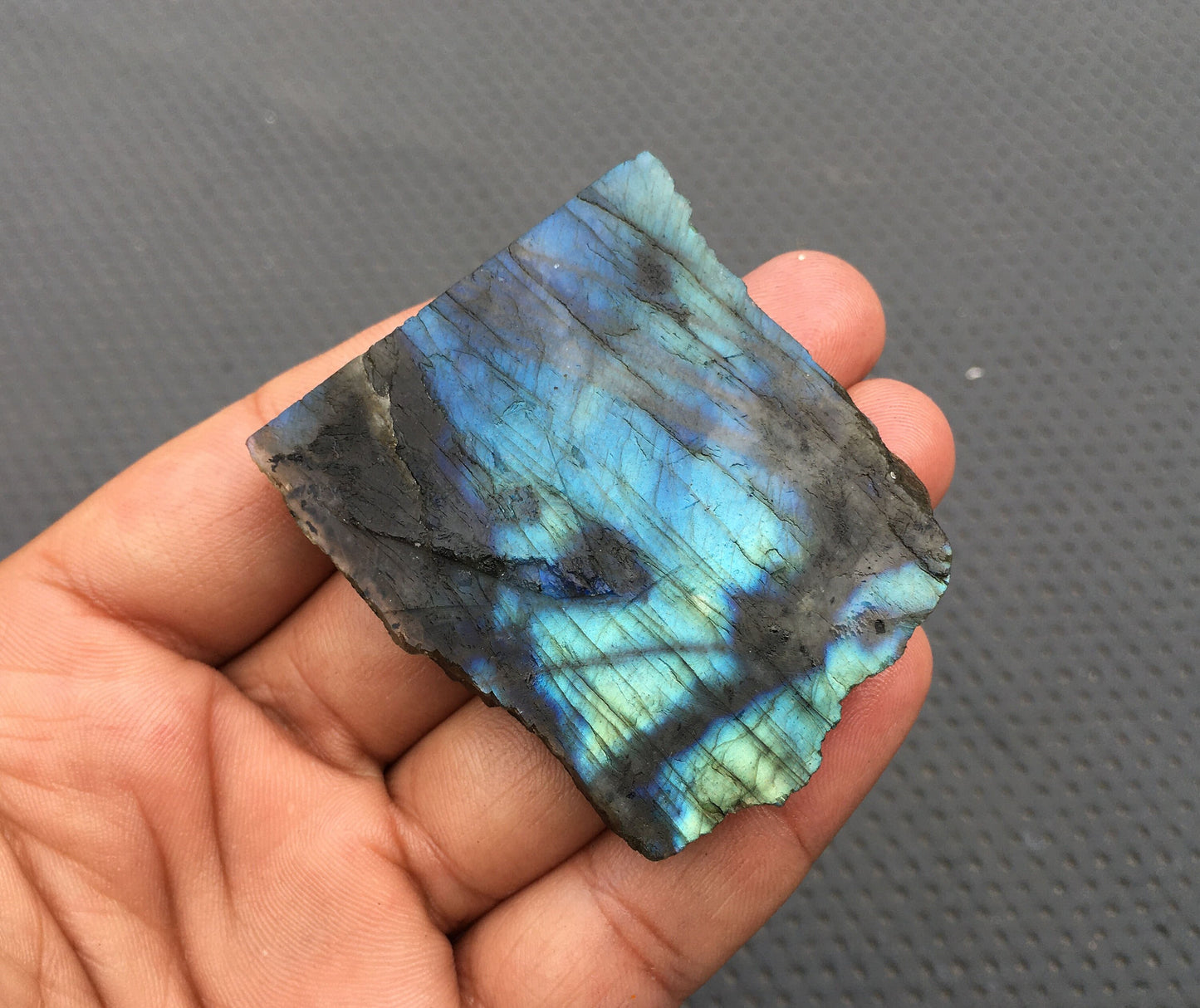 Absolutely Beautiful Stone Blue Flashy Raw 1 Piece Natural Labradorite Gemstone, Specimen Raw,Flashy Raw Specimen,Size 45x53 MM Labradorite