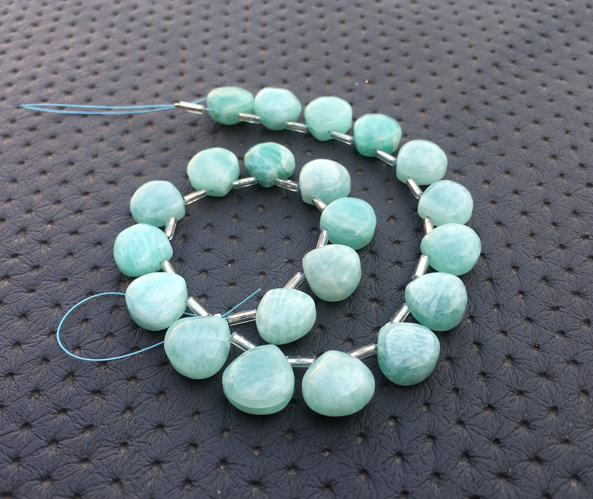 Trending Offer 1 Strand Natural Amazonite Gemstone,21 Pieces Smooth Heart Shape Beads,Size 10-11 MM Amzonite Heart Briolette Beads Jewelry