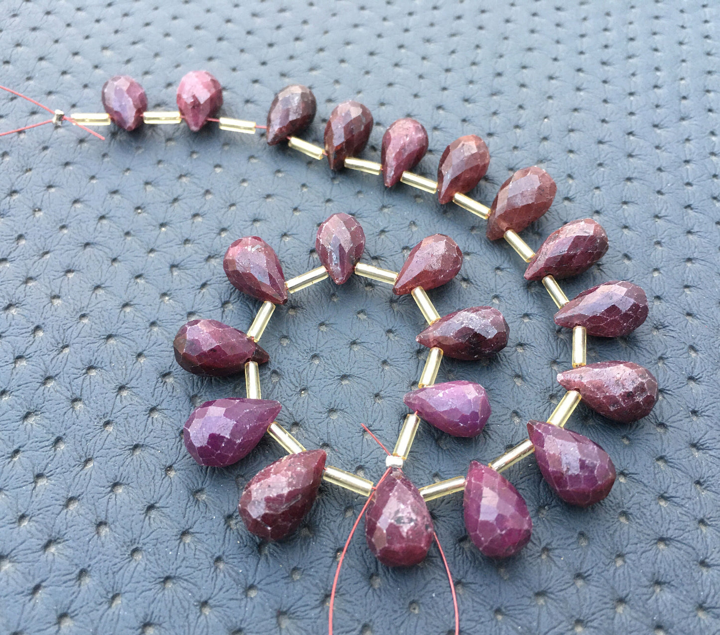 Trendy Gemstone 1 Strand Natural Red Ruby Water Drop Gemstone,21 Pieces Faceted Teardrop Shape Red Beads,Size 8x13-9x14 MM Red Ruby jewelry