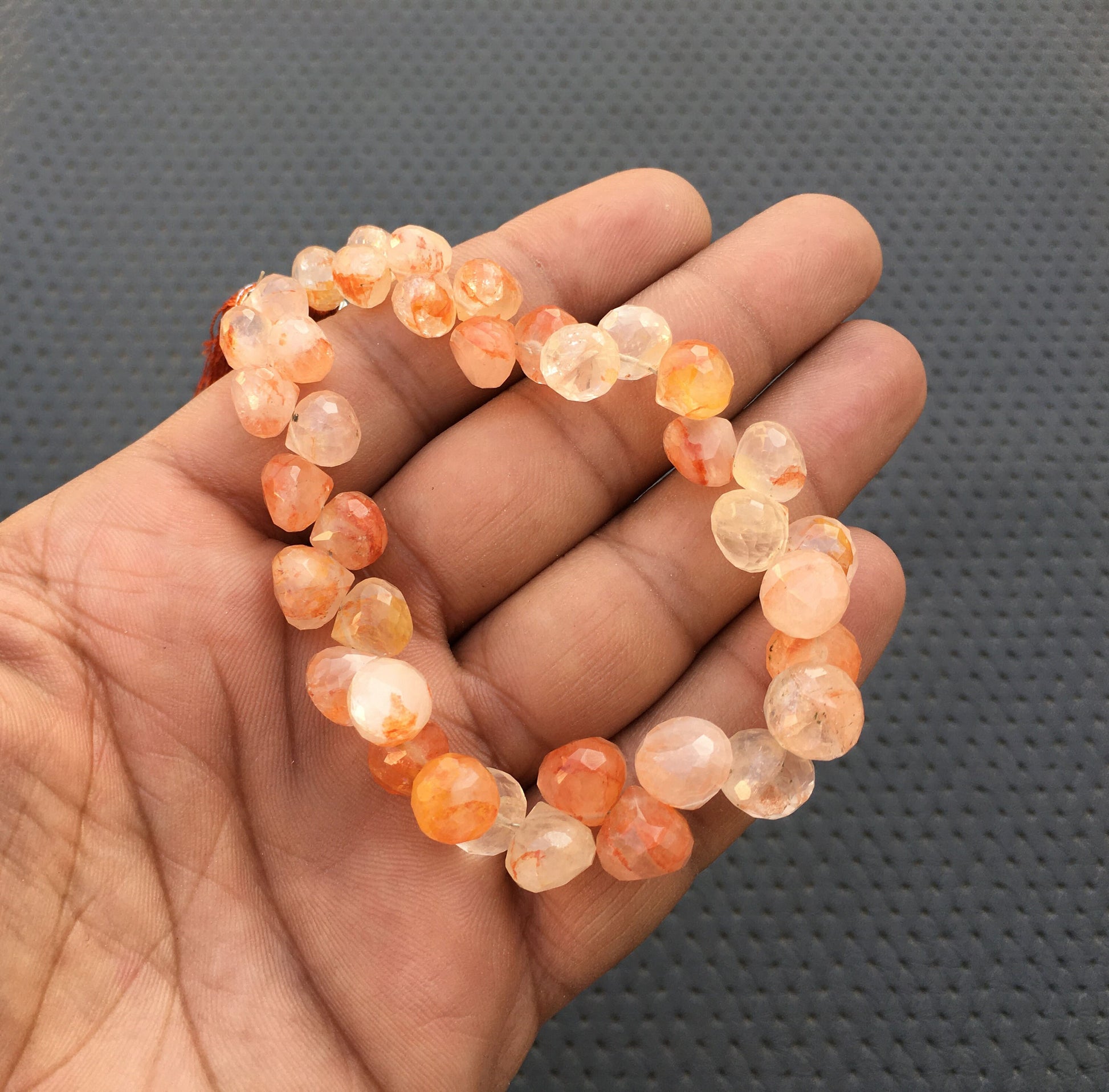 35 Pieces Natural Grophy Quartz Gemstone Faceted Onion Shape 7.5"Long Strand Grophy Beads Size 7-10 MM Making Jewelry Grophy Beads Wholesale