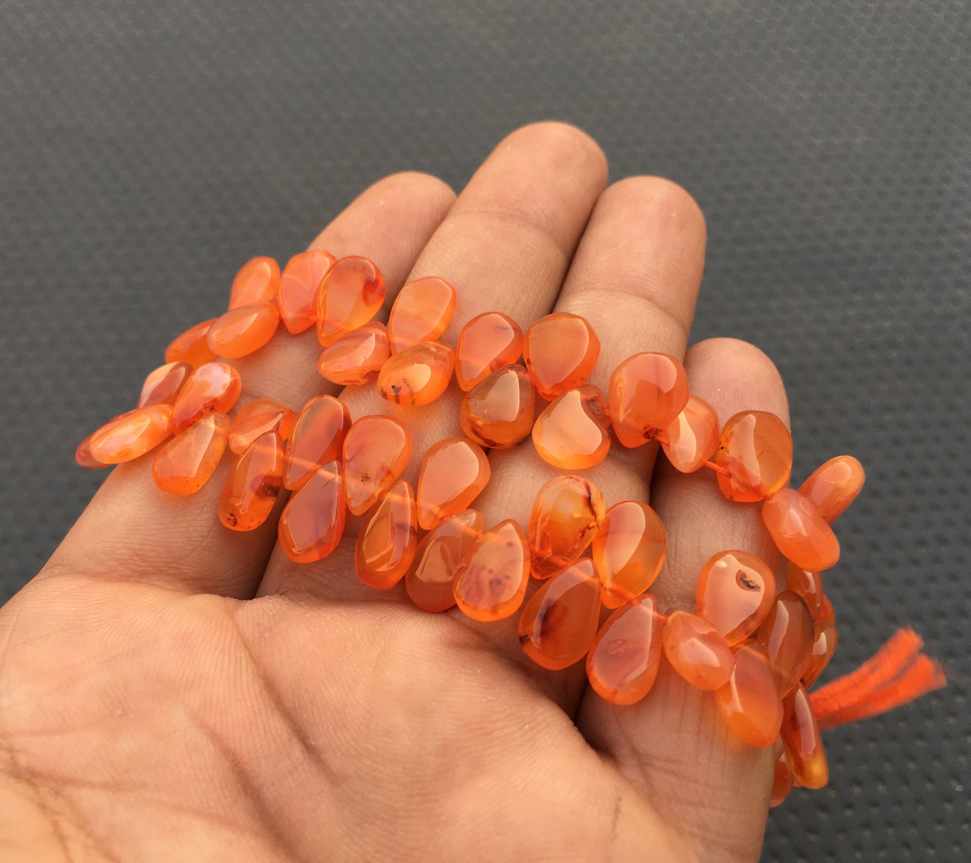 Simply Stunning Gemstone 1 Strand Smooth Pear Beads 40 Piece Natural Carnelian Gemstone Briolette Beads Size 6x10-8x12 MM Genuine Pear Beads