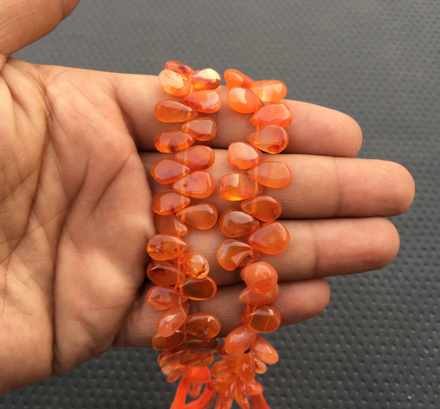 Simply Stunning Gemstone 1 Strand Smooth Pear Beads 40 Piece Natural Carnelian Gemstone Briolette Beads Size 6x10-8x12 MM Genuine Pear Beads