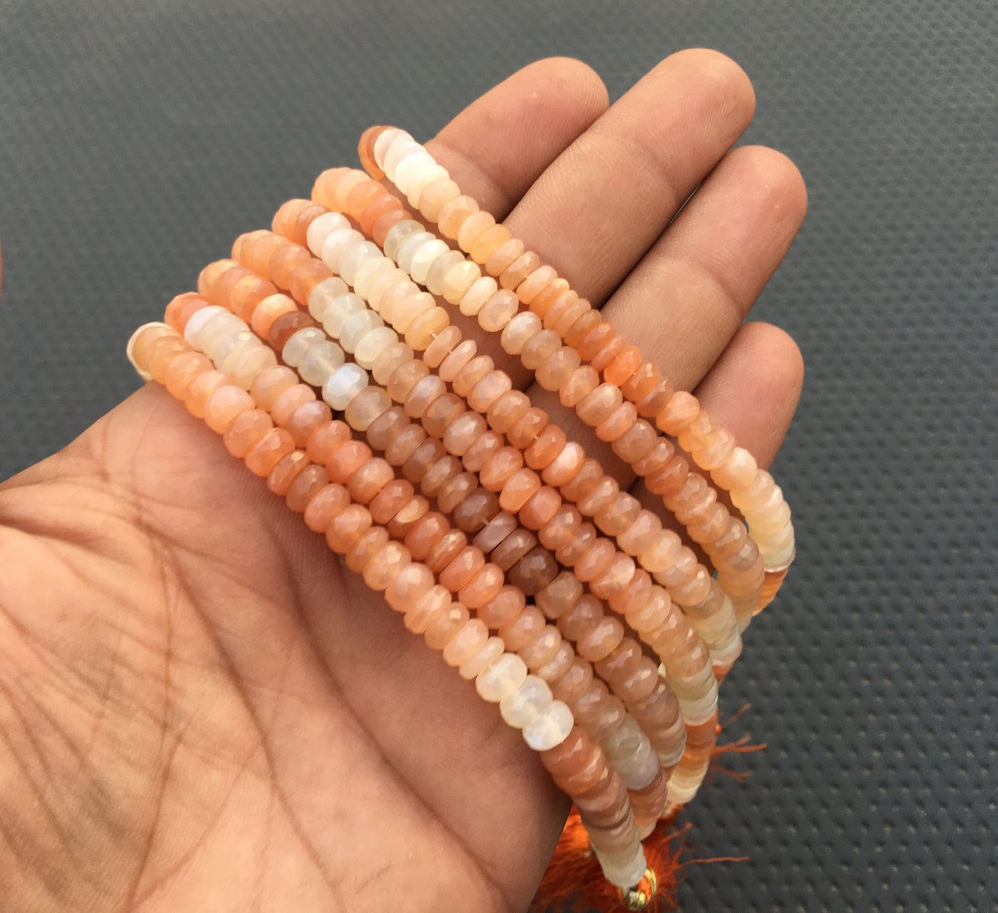 7 "Long strand Passion Creativity Beautiful Beads Natural Multi Moonstone Tyre Shape Faceted Rondelle Beads Size 6-6.5 MM Moonstone jewelry