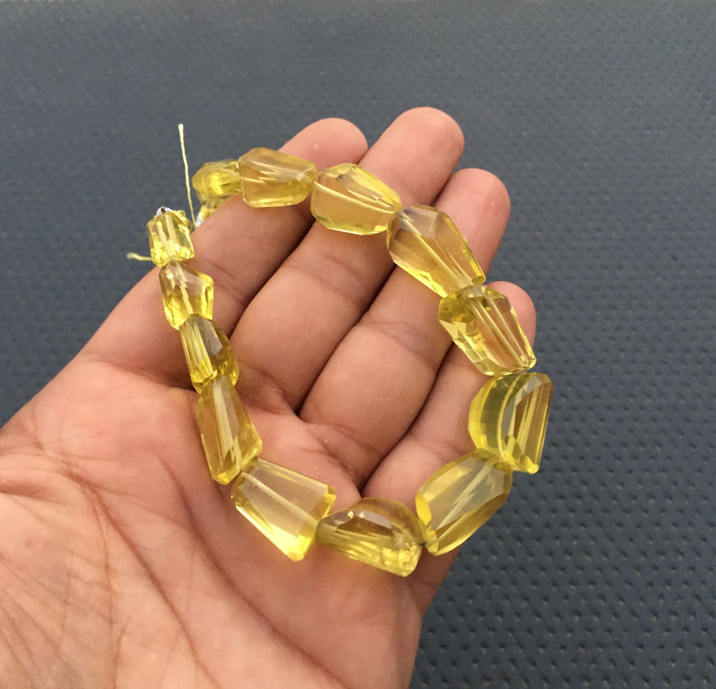 Meditation Spiritual 1 Strand Natural Lemon Quartz 14 Pieces Nuggets Faceted Beads Size 8x12-13x18 MM Lemon Quartz Nuggets Gemstone Beads