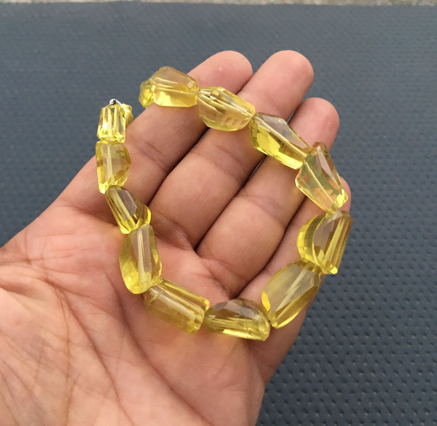 Meditation Spiritual 1 Strand Natural Lemon Quartz 14 Pieces Nuggets Faceted Beads Size 8x12-13x18 MM Lemon Quartz Nuggets Gemstone Beads