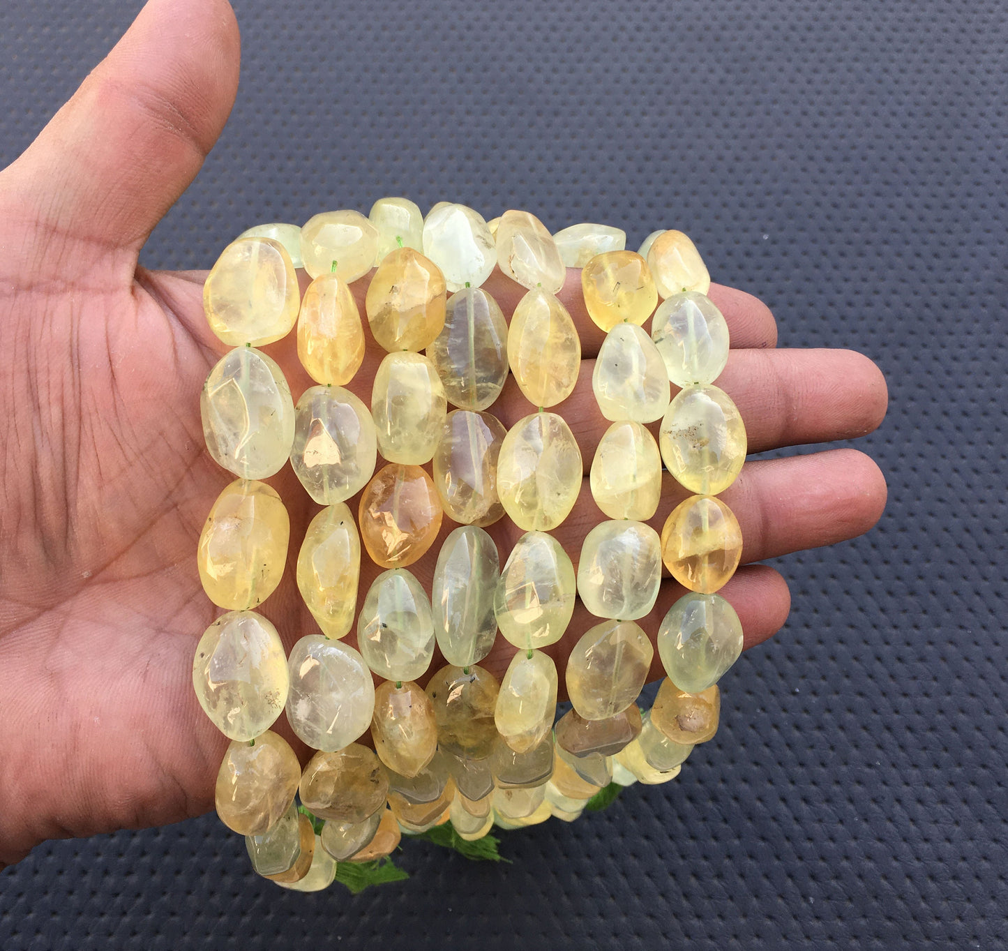 10"Long Strand Natural Prehnite Gemstone Smooth Nuggets Shape Beads Size 12x15-13x21 MM Making Pink Necklace Jewelry Genuine Prehnite Beads