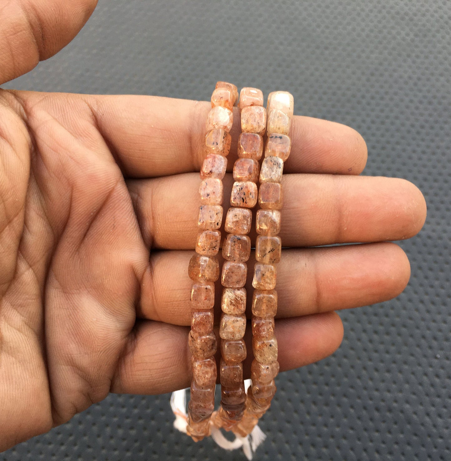 Rare Collection 40 Pieces Natural Strawberry Quartz Gemstone 1 strand Smooth Cube Shape Beads Size 6 MM Quartz Strawberry Quartz Cube Beads