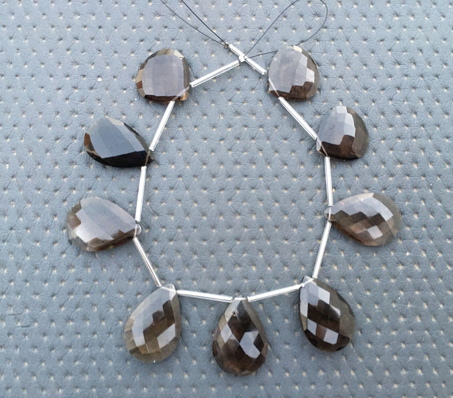 Simply stunning Gemstone 8 Pieces Natural Smoky Quartz Gemstone Faceted Pear 17x26-19x29 MM And Heart Shape 21 MM Beads Making smoky Jewelry