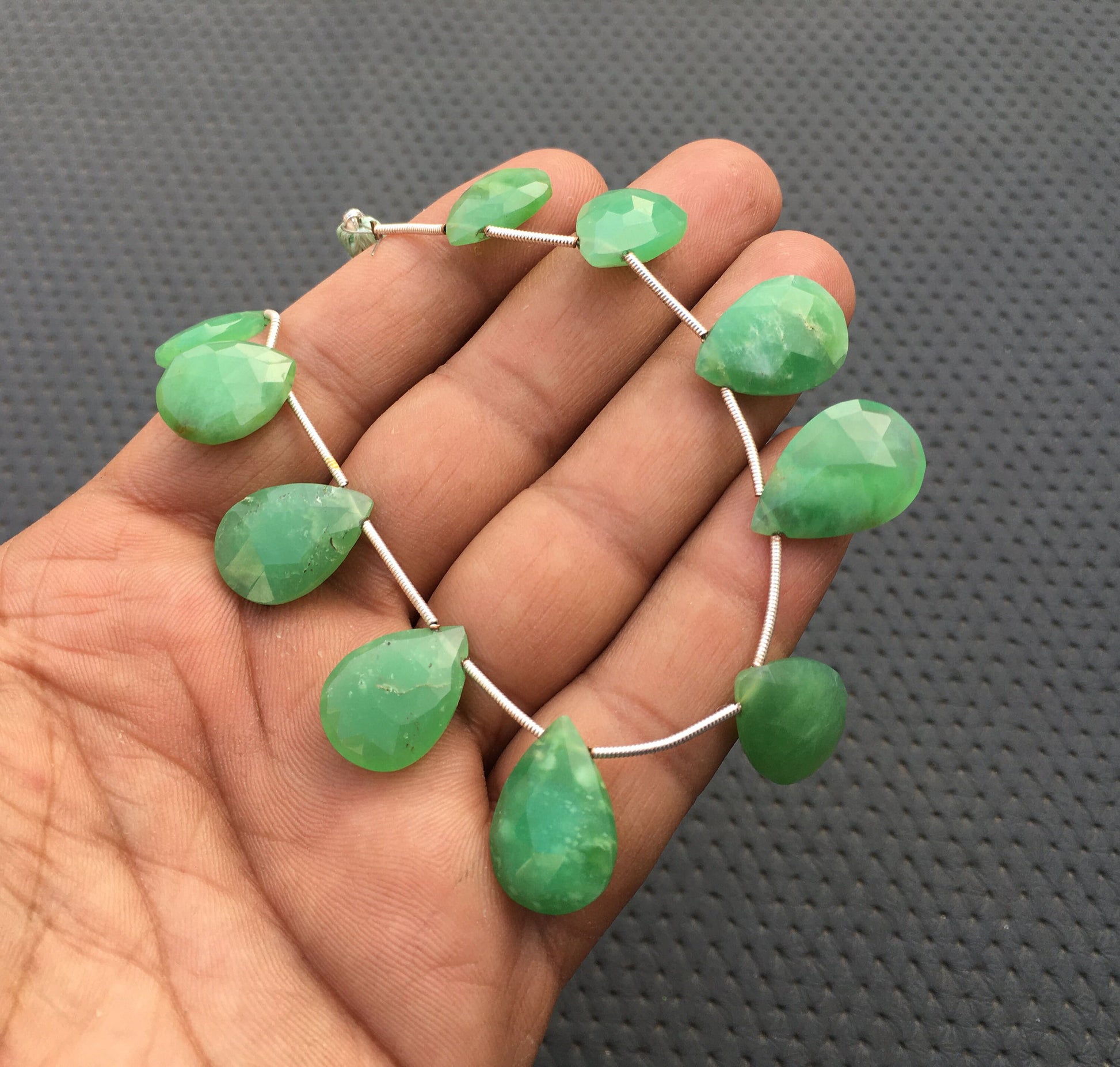 Simply stunning Gemstone 10 Pieces Pear Briolette Beads Natural Chrysoprase Gemstone Size 11x16-14x20 MM Faceted Chrysoprase Pear Beads Gems