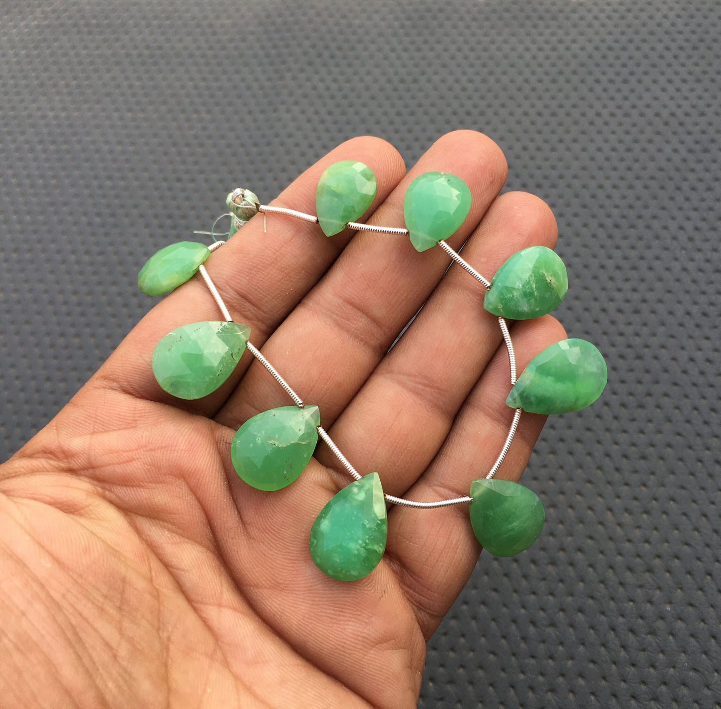 Simply stunning Gemstone 10 Pieces Pear Briolette Beads Natural Chrysoprase Gemstone Size 11x16-14x20 MM Faceted Chrysoprase Pear Beads Gems