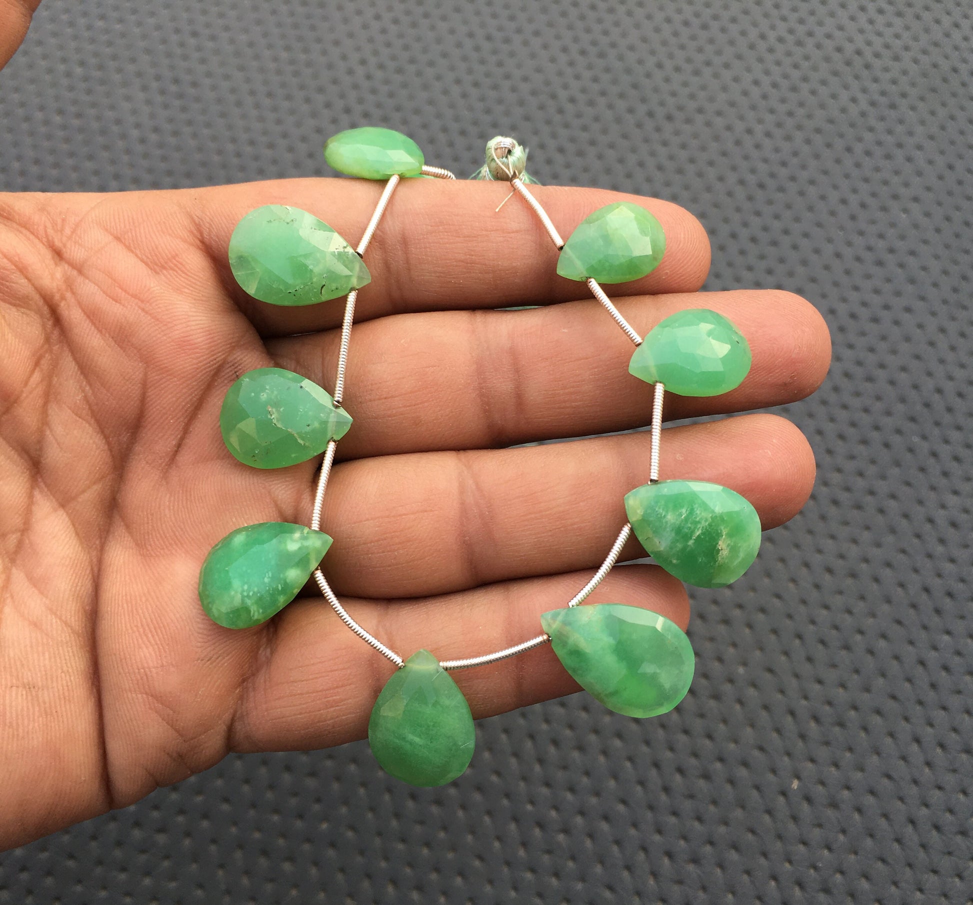 Simply stunning Gemstone 10 Pieces Pear Briolette Beads Natural Chrysoprase Gemstone Size 11x16-14x20 MM Faceted Chrysoprase Pear Beads Gems