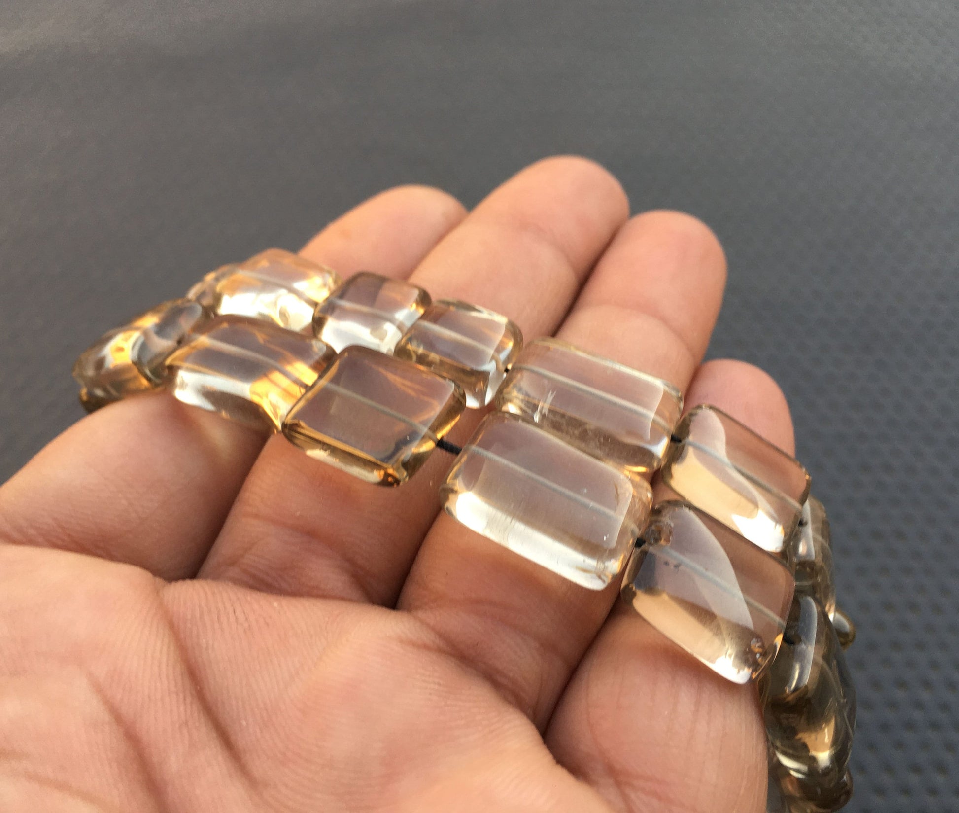 14"Long Strand Natural Smoky Quartz Gemstone Smooth Rectangle Shape Beads Size 8x9-12x17 MM Smoky Briolette Beads Making Jewelry Rectangle