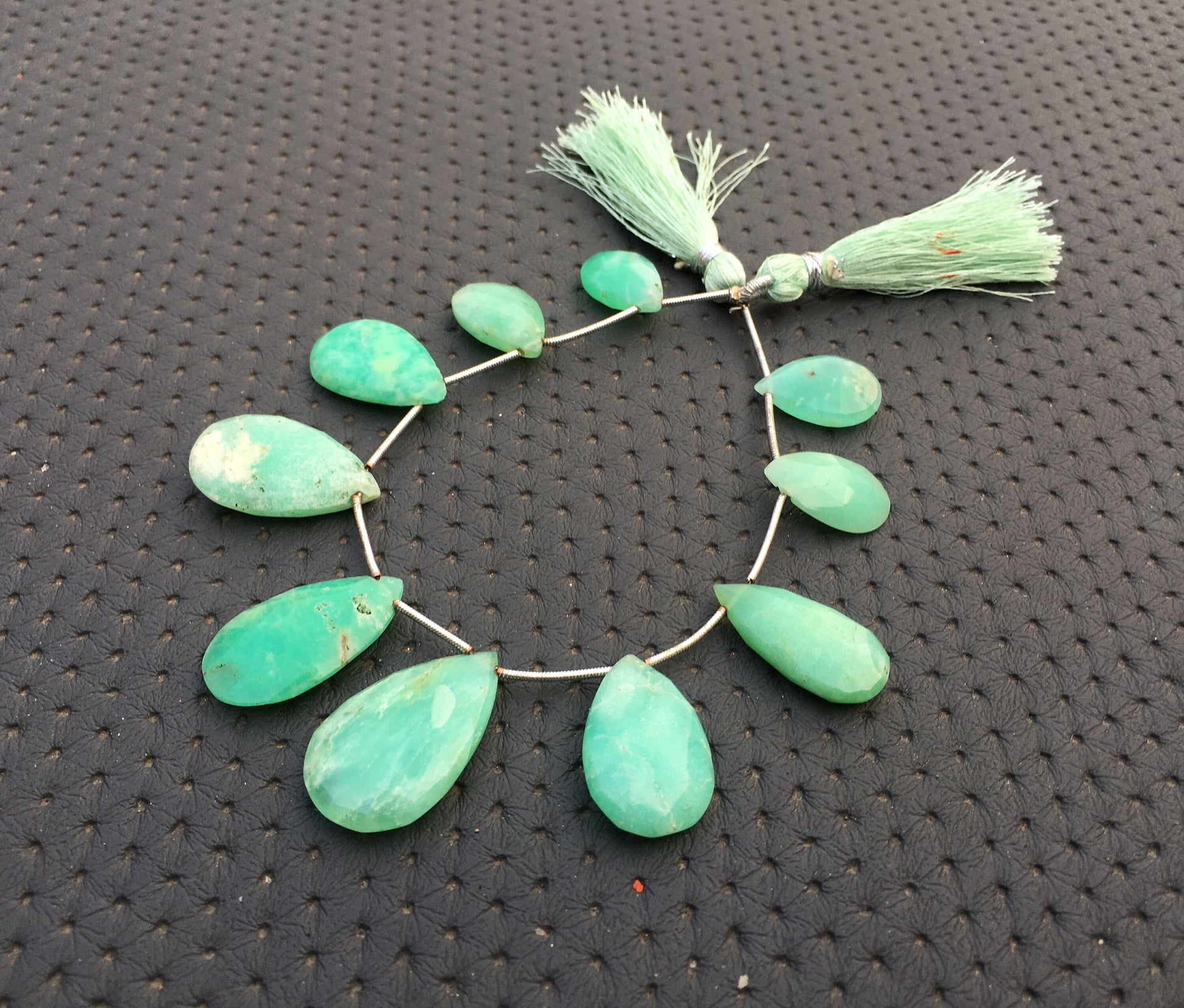 Rare Collections 1 Strand Infinity Quality Top Glorious 10 Piece Natural Chrysoprase Gemstone Size 12x18-17x28 MM Beautiful Chrysoprase Pear