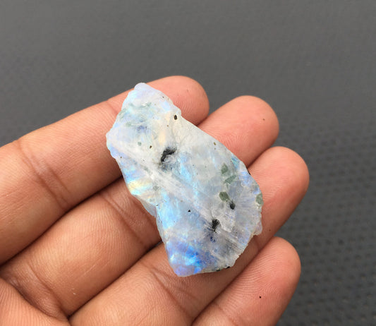 Spectacular Gemstone Rainbow Moonstone, Natural Gemstone Rough Specimen ,Size 23x41 MM Blue Fire Rough Specimen, Moonstone Raw Jewelry