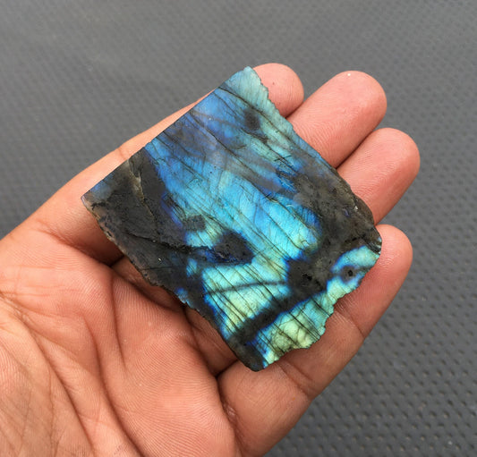 Absolutely Beautiful Stone Blue Flashy Raw 1 Piece Natural Labradorite Gemstone, Specimen Raw,Flashy Raw Specimen,Size 45x53 MM Labradorite