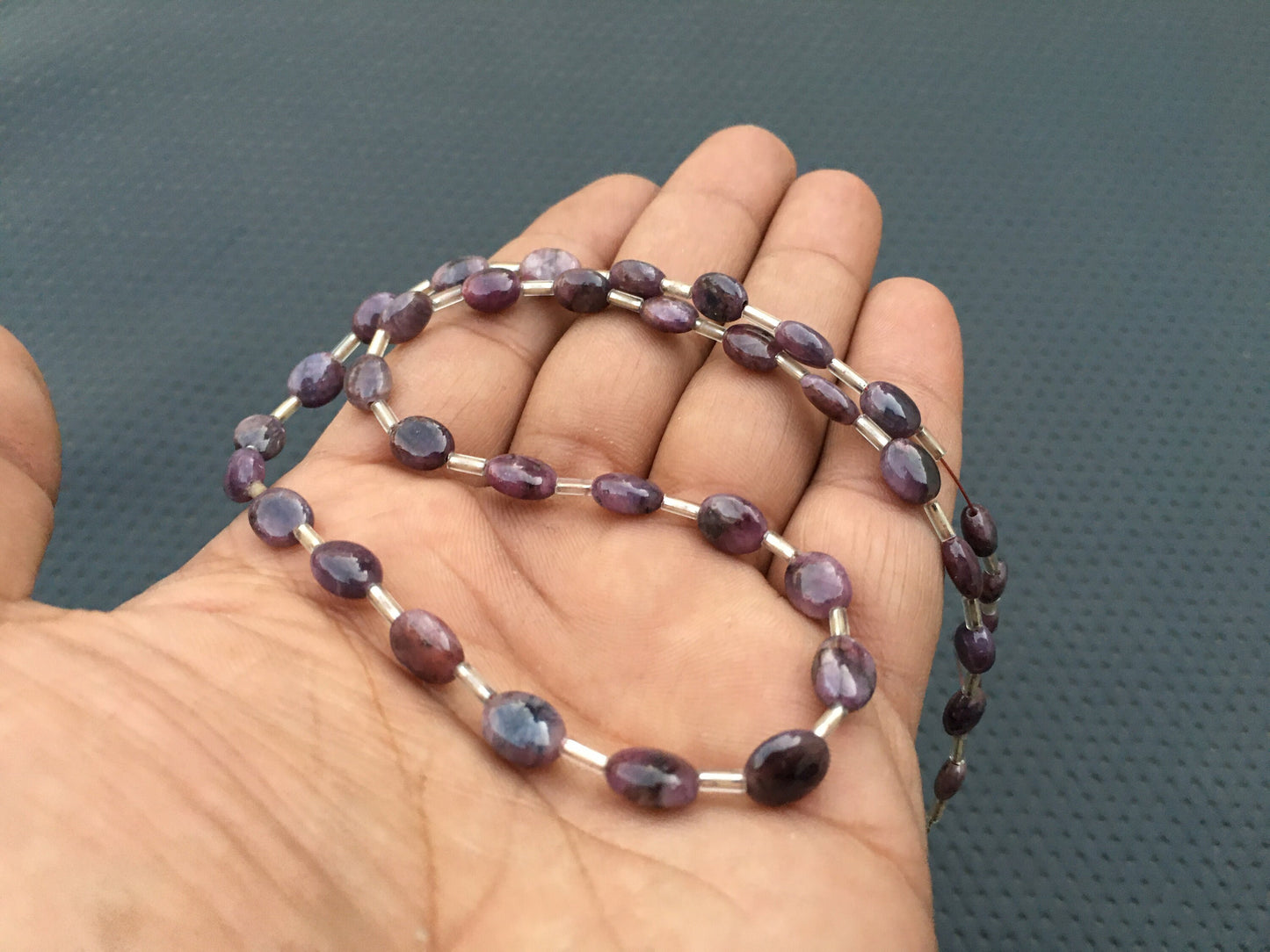 37 Pieces Wholesale Reasonable Price 1 strand Natural Sapphire Gemstone Smooth Oval Shape Briolette Beads Oval Beads Size 7-9 MM Wholesale