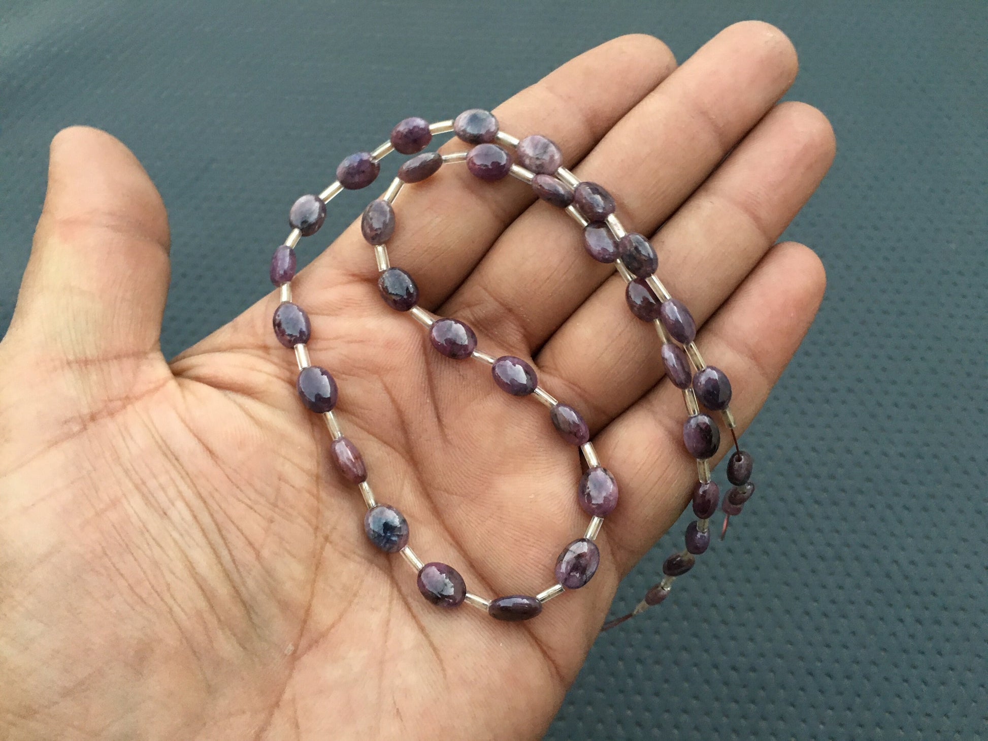 37 Pieces Wholesale Reasonable Price 1 strand Natural Sapphire Gemstone Smooth Oval Shape Briolette Beads Oval Beads Size 7-9 MM Wholesale