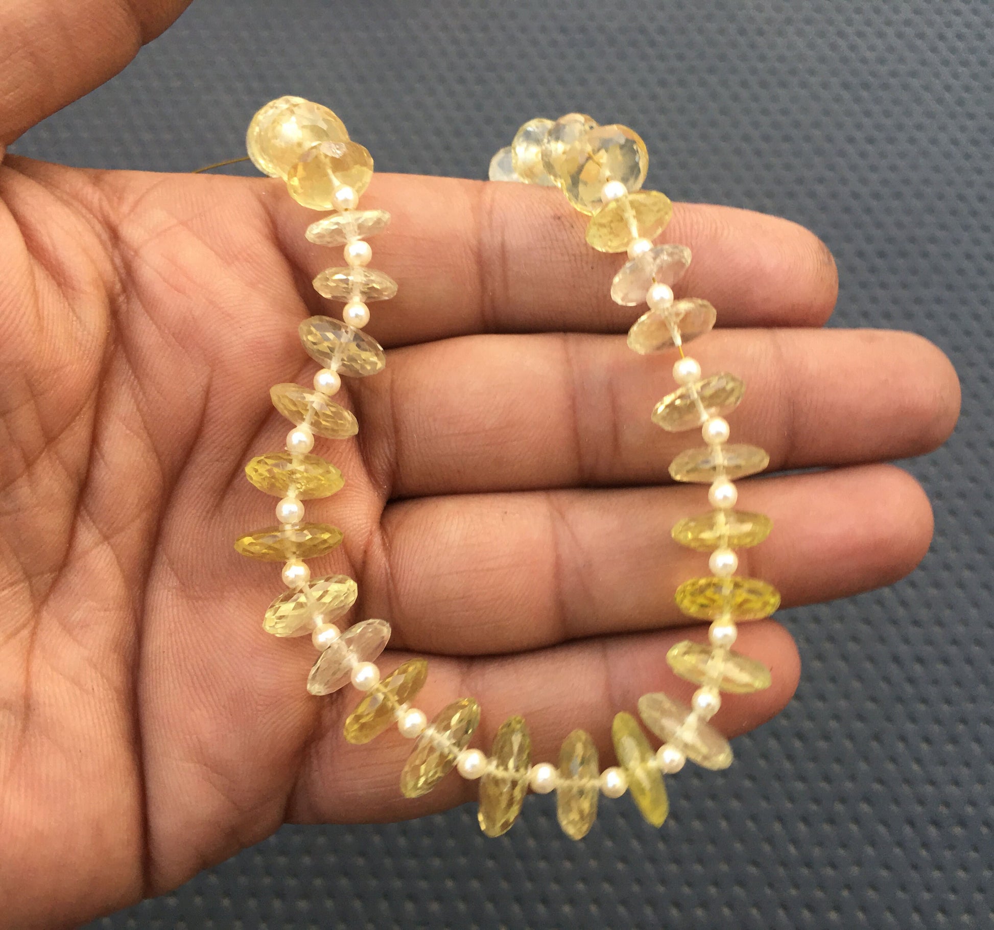 31 Pieces Natural Lemon Quartz 1 Strand Tyre Beads Size 9-13 MM Lemon Quartz Tyre Beads Faceted Rondelle Lemon Gemstone Making Jewelry Beads