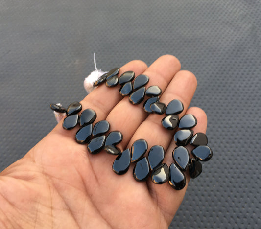 Natural Black Spinel Smooth Gemstone Size 8x11-9x14 MM Spinel Making Jewelry Smooth Spinel Pear Shape Briolette Beads Super Fine Quality