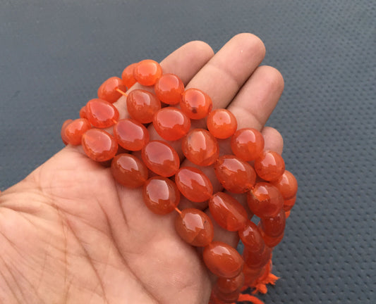 Beautiful 1 Strand Smooth Carnelian Nuggets Beads, Natural Carnelian Gemstone Size 10x13-14x17 MM Smooth Orange Nuggets Beads Making Jewelry