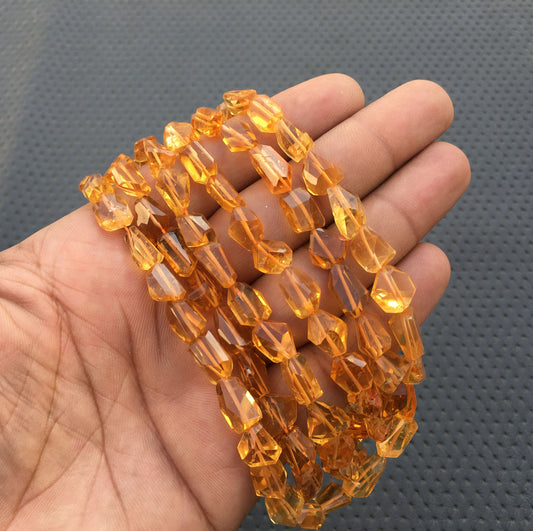 Special Customer Offer November Birthstone sale Natural Citrine Gemstone 14"Faceted Nuggets Size 5x8-10x13 MM Making Jewelry Citrine Nugget